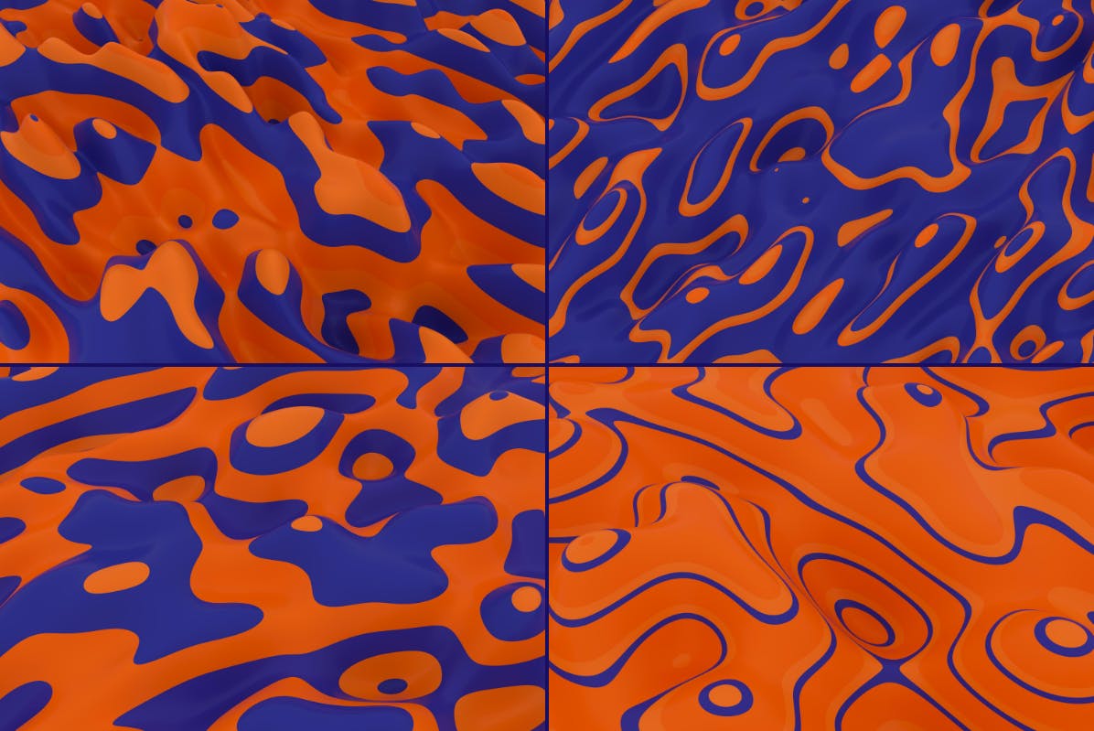 3D抽象波纹线条高清背景图素材 3D Abstract Wavy Lines Backgrounds插图(6)