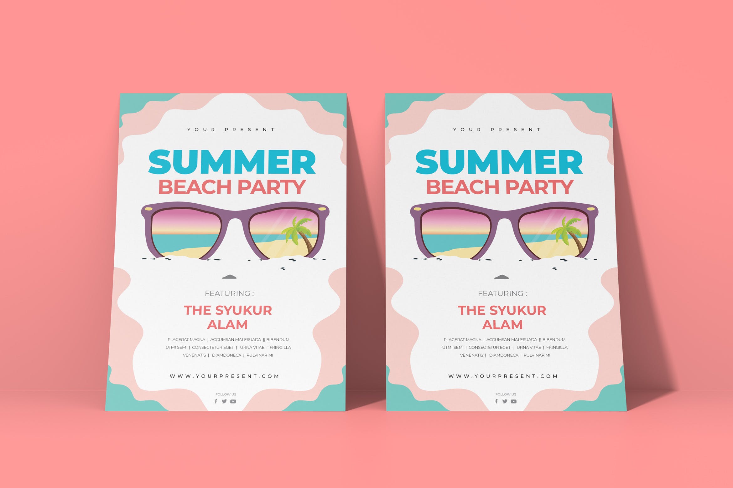 夏日沙滩派对活动邀请传单设计模板 Beach Party插图