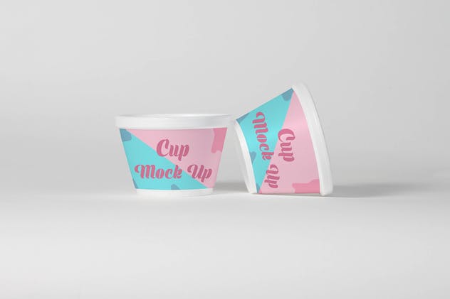 冰淇淋纸杯图案设计预览第一素材精选模板 Ice Cream Cup Mock Up插图(3)