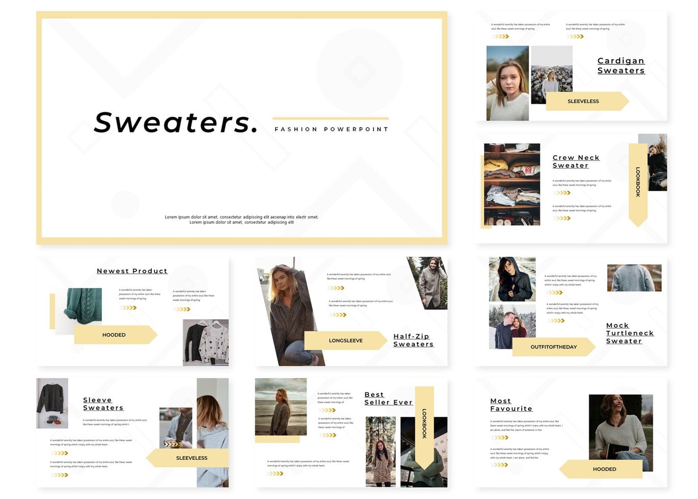 服装品牌新品目录介绍大洋岛精选Keynote模板 Sweaters | Keynote Template插图1