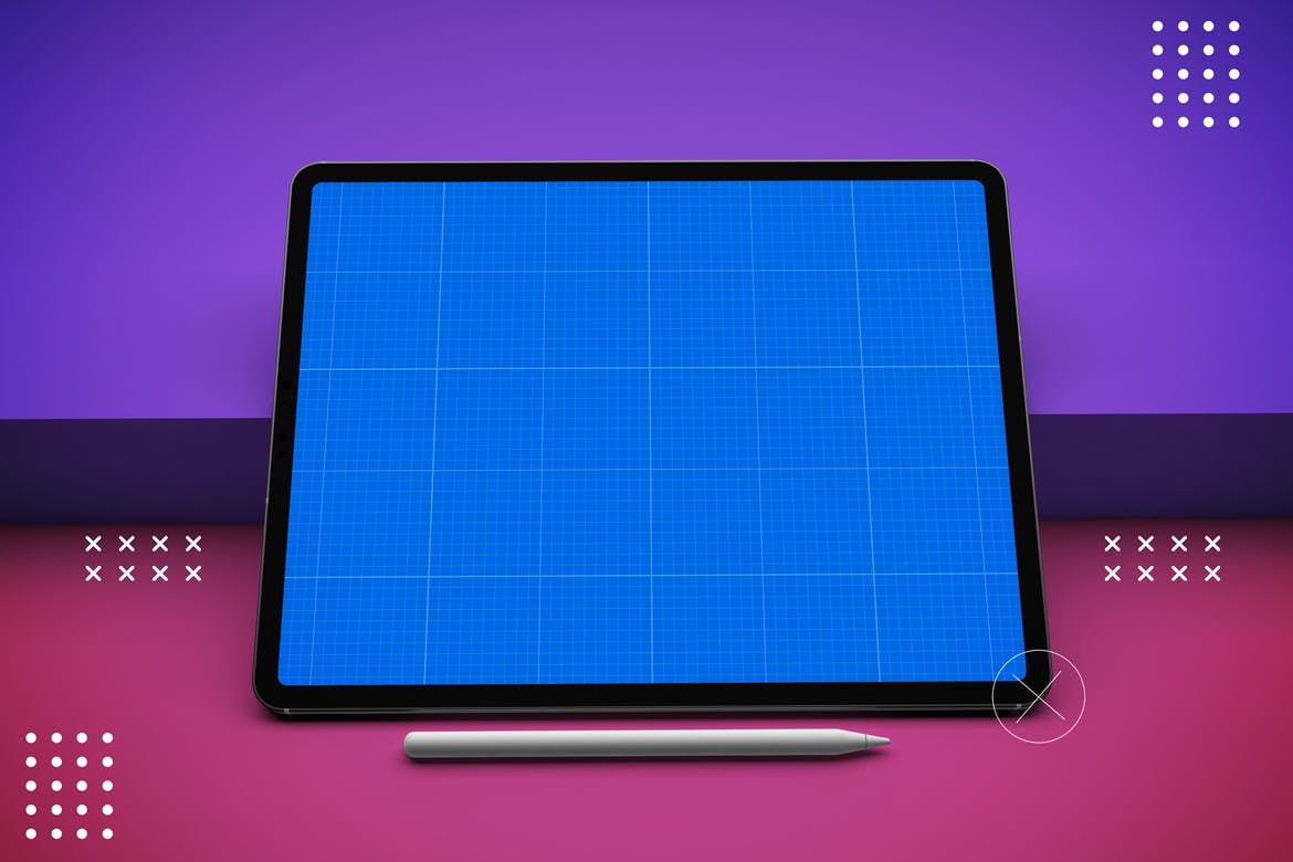 抽象设计风格iPad Pro平板电脑屏幕效果图蚂蚁素材精选样机v2 Abstract iPad Pro V.2 Mockup插图(9)