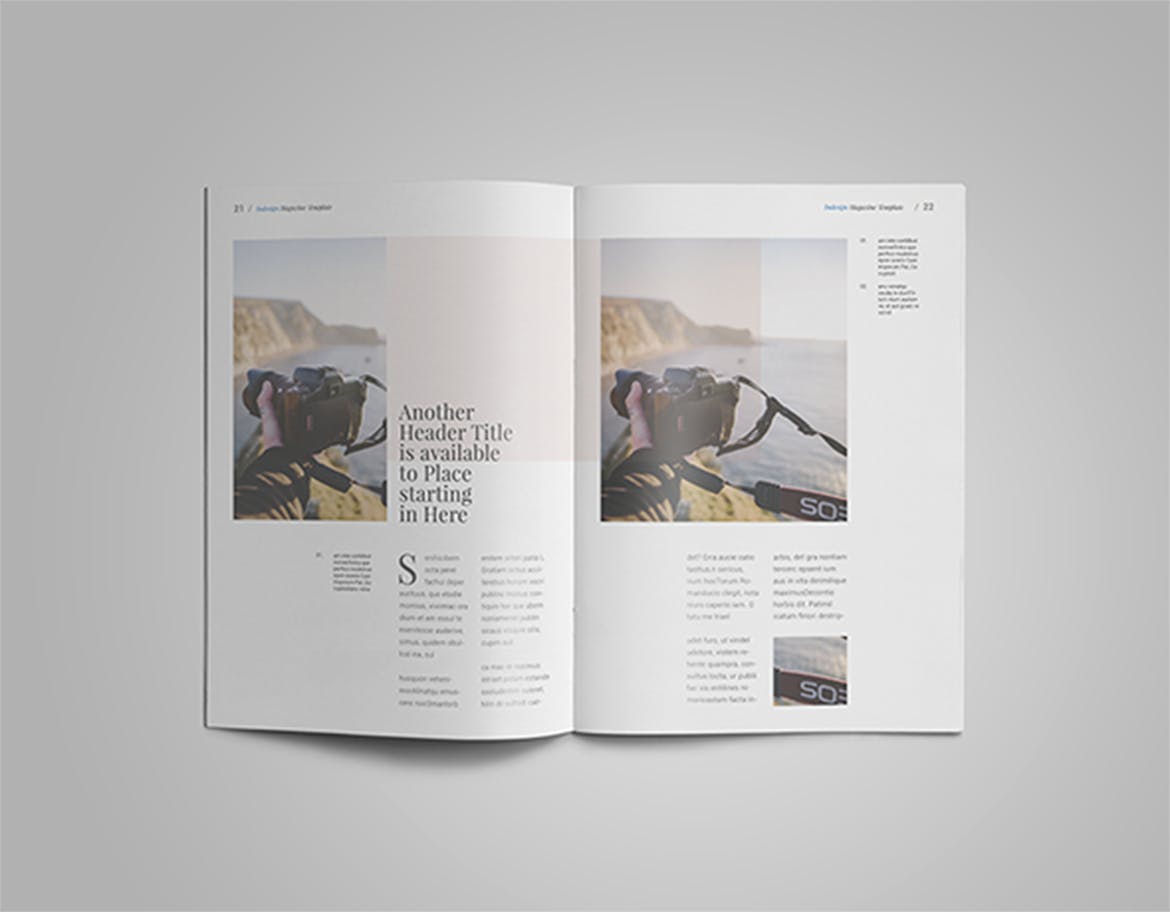 高端旅行/摄影主题大洋岛精选杂志版式设计InDesign模板 InDesign Magazine Template插图2