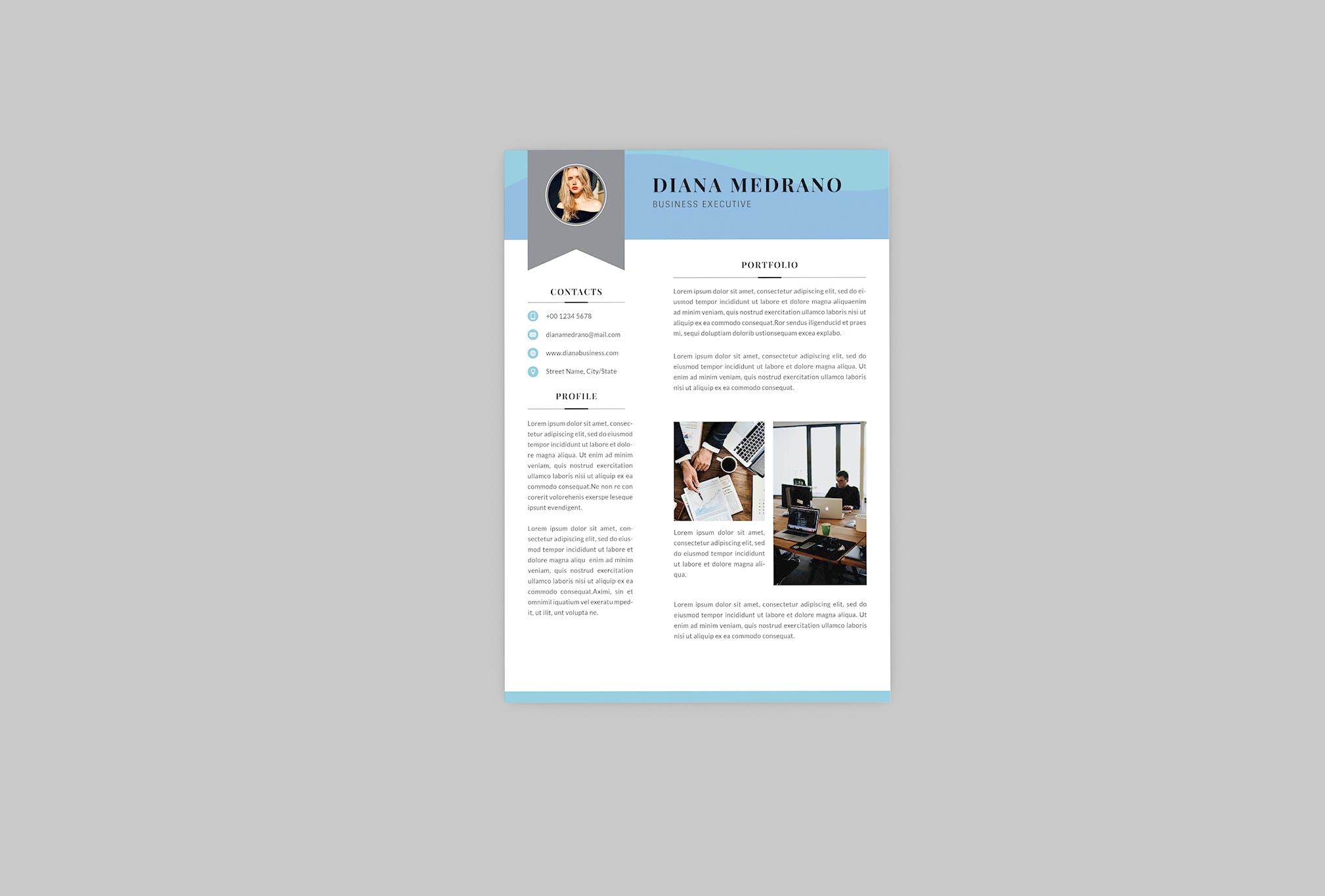 3合1企业主管电子大洋岛精选简历模板 Diana Business Resume Designer插图3