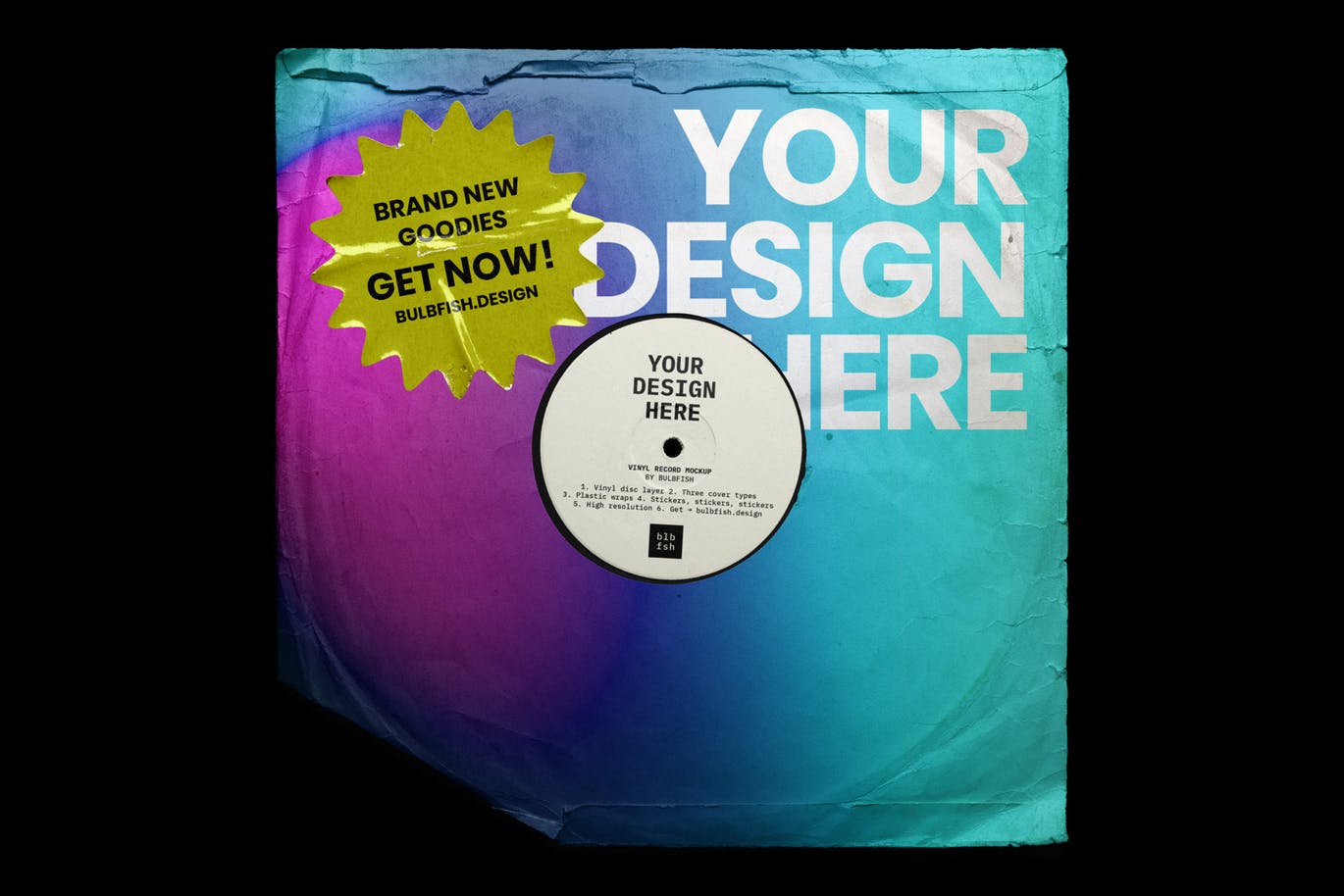 乙烯基唱片包装盒及封面设计图第一素材精选模板 Vinyl Record Mockup插图(6)
