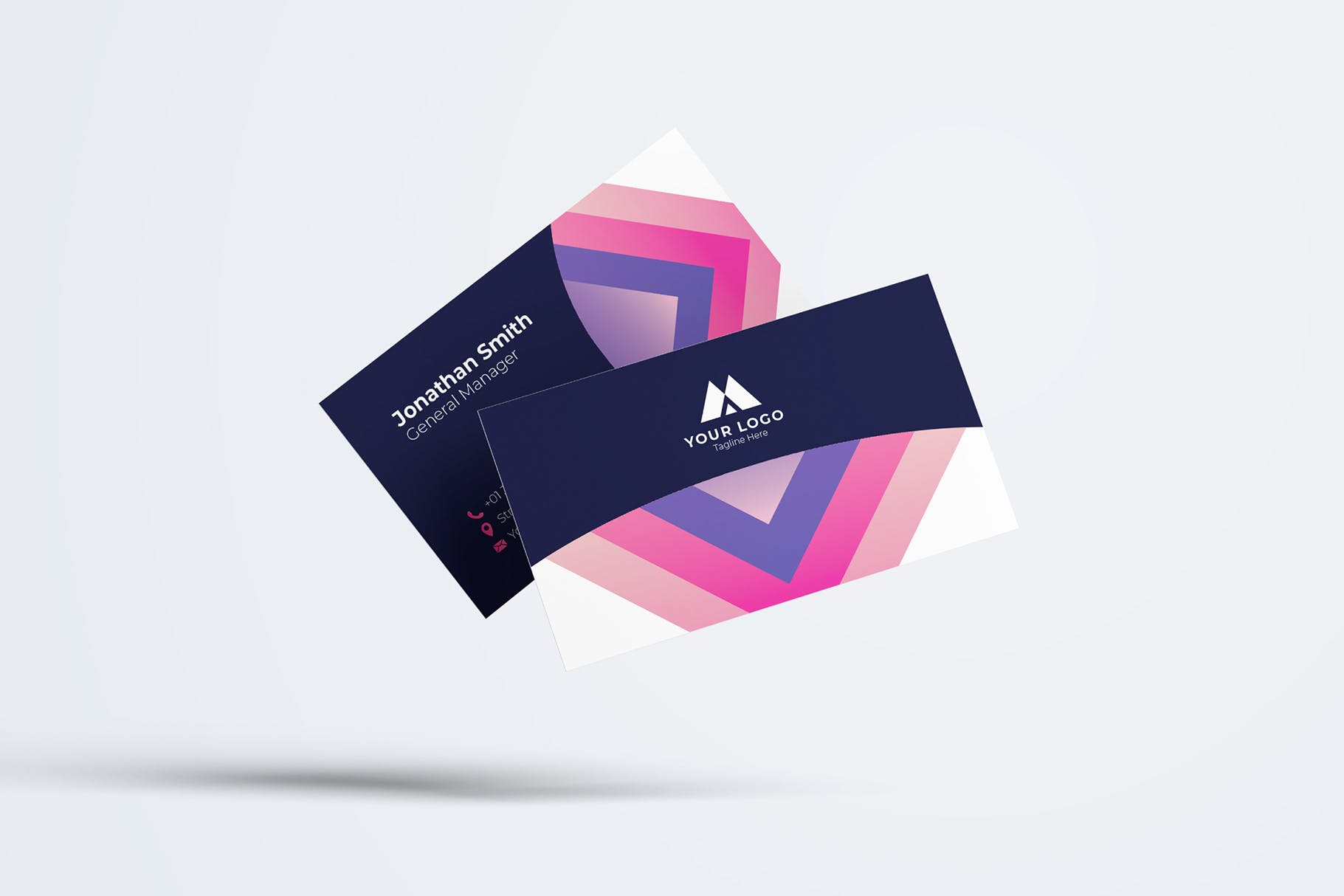 彩虹色框公司第一素材精选名片模板v66 Business Card Template.v66插图