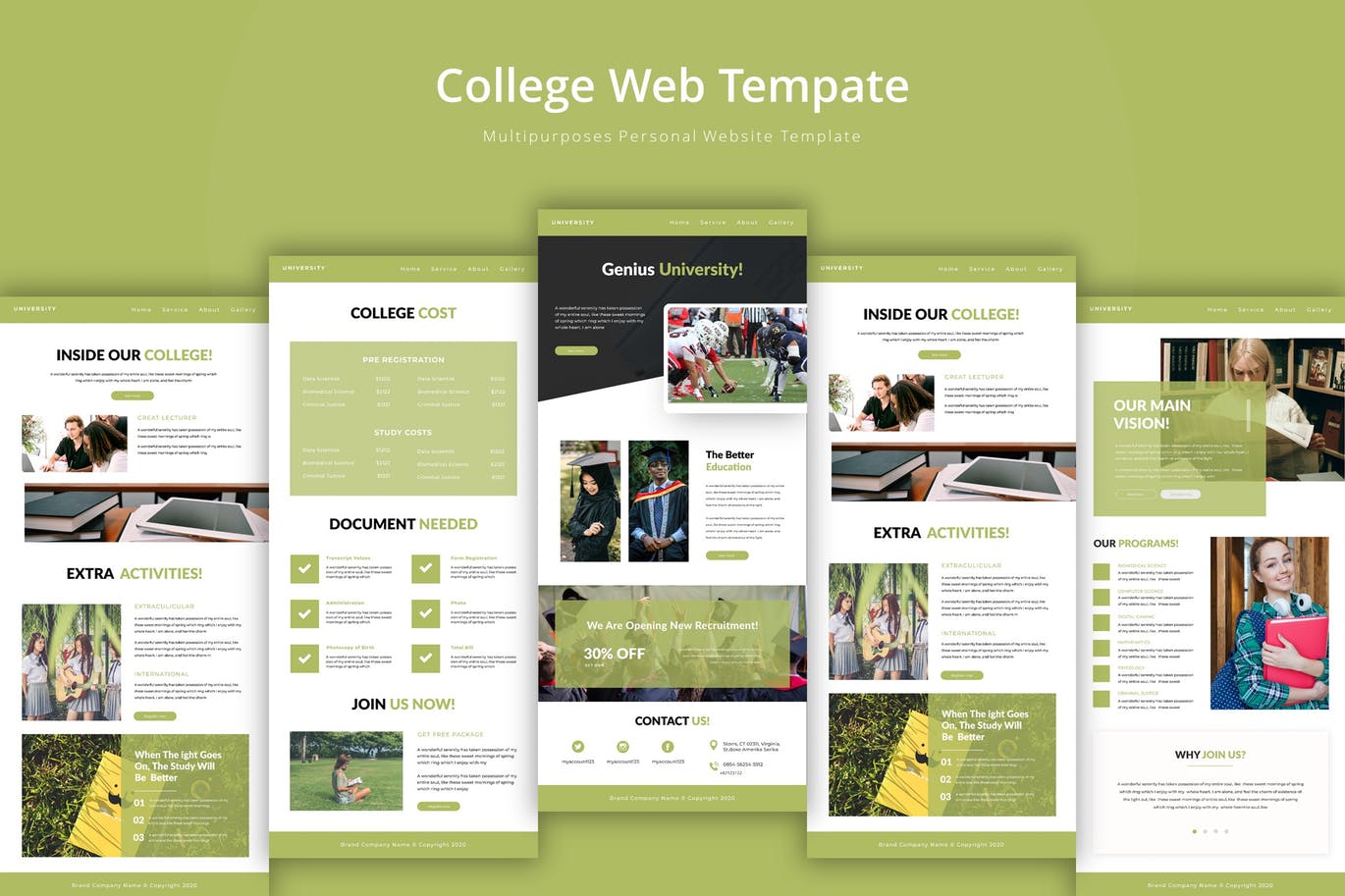 大学/学院教育网站设计第一素材精选模板 University Web Template插图
