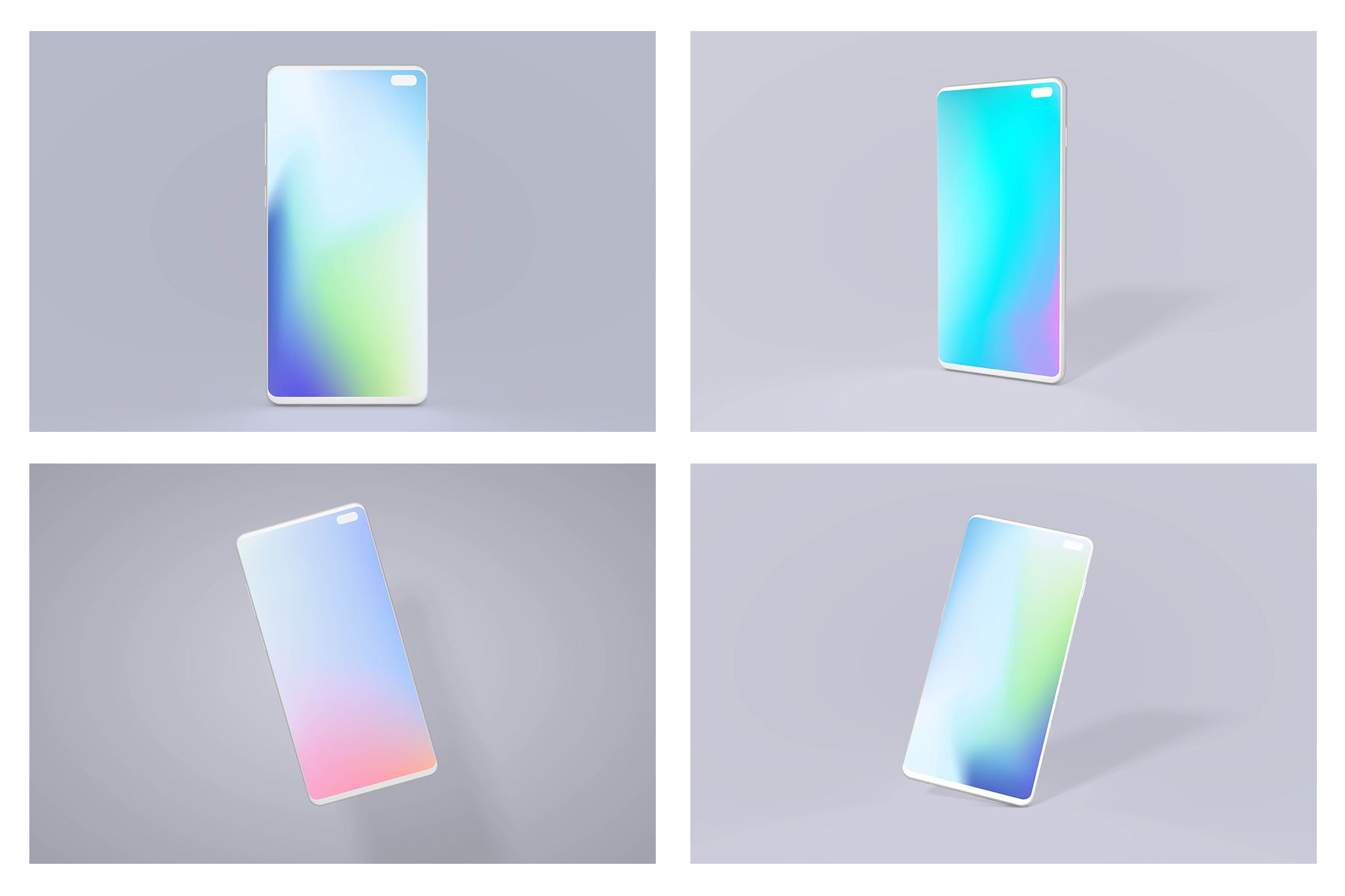 三星智能手机S10屏幕预览第一素材精选样机套装 Samsung S10 Android Mockup Bundle插图