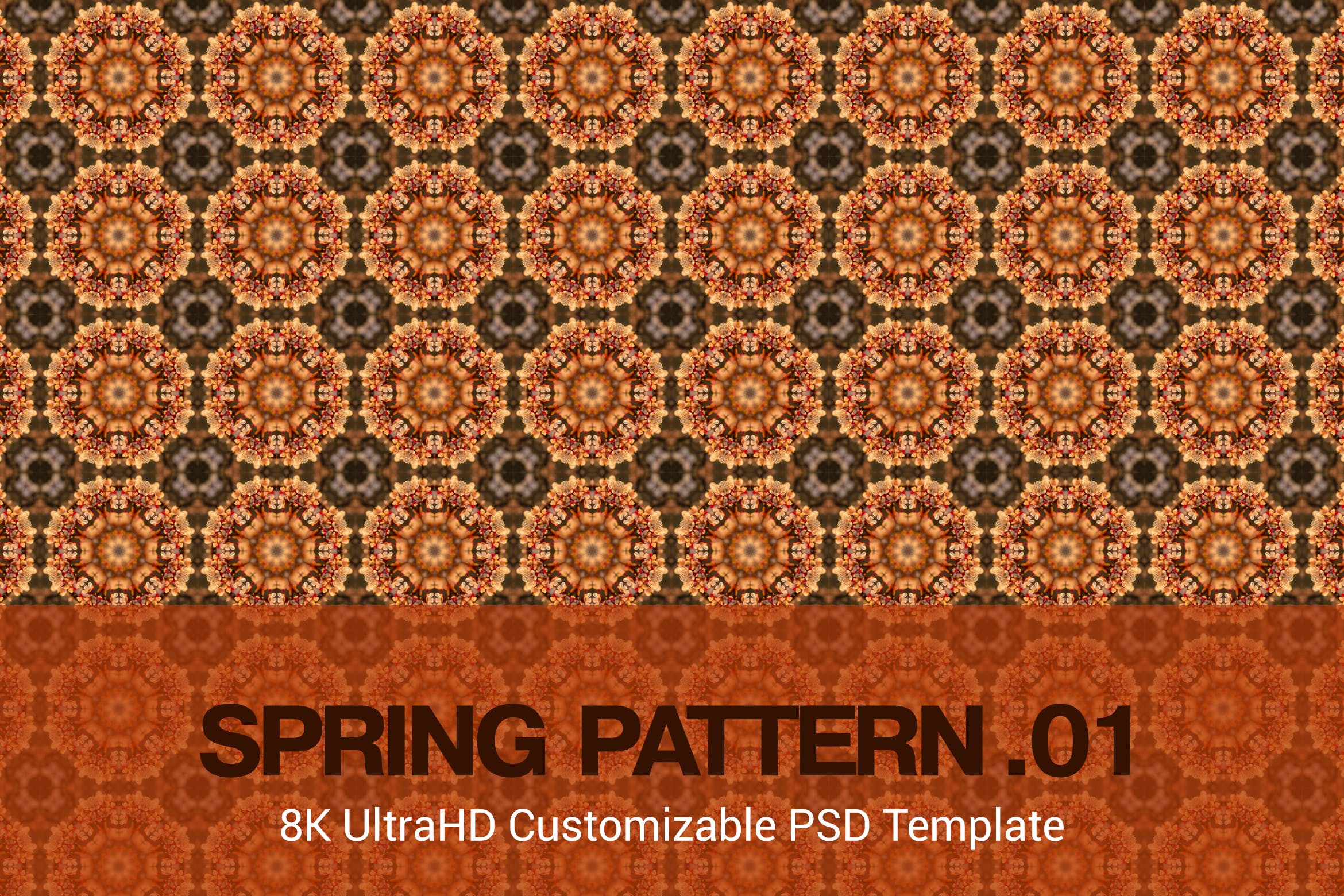 8K超高清无缝春天花卉主题图案背景图素材v01 8K UltraHD Seamless Spring Pattern Background插图