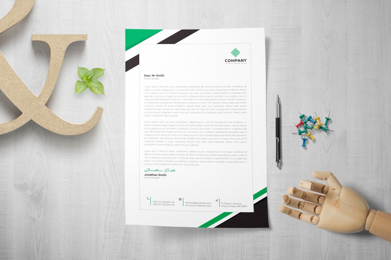 企业标准简约版式设计信纸设计模板 Letterhead插图2