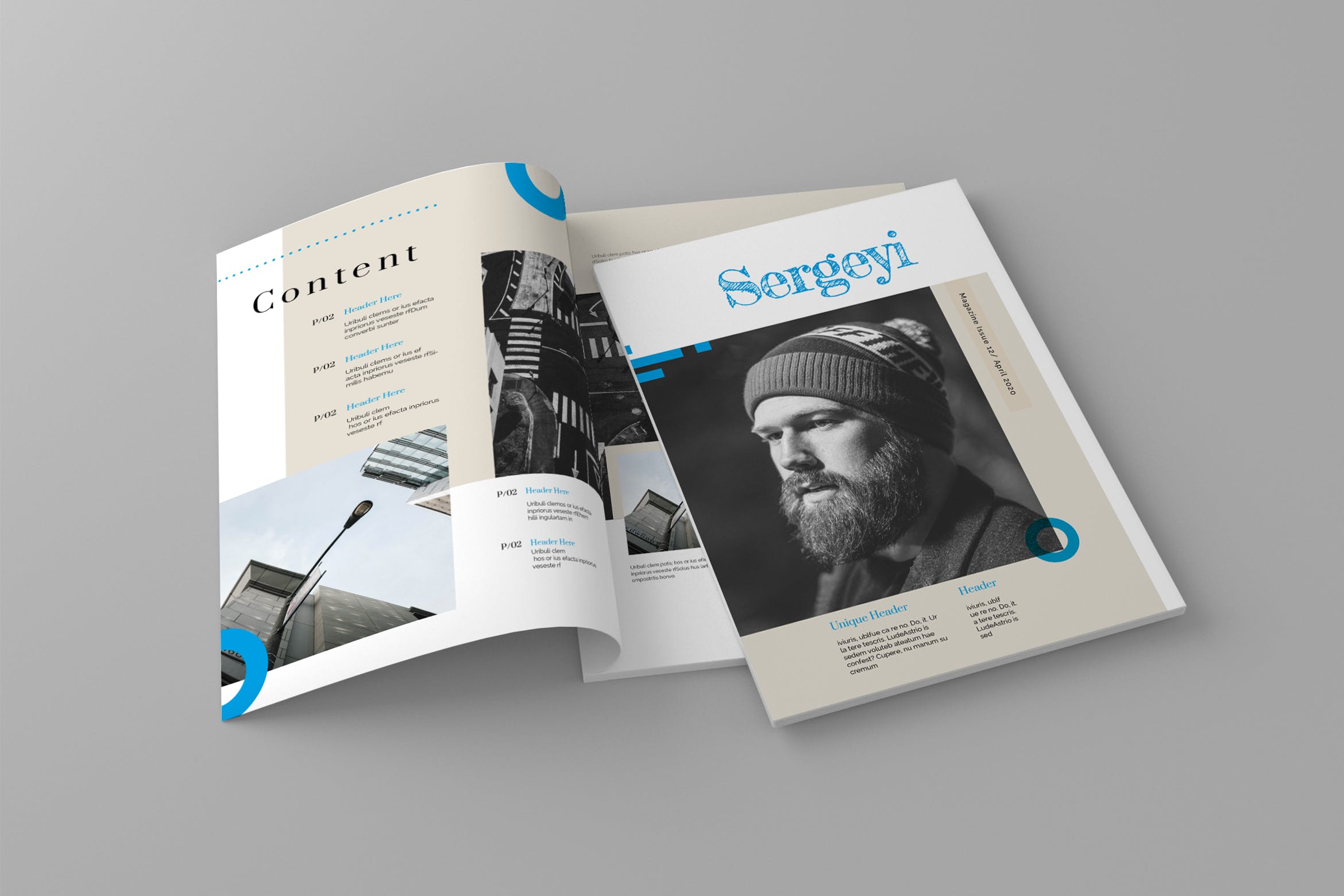 人物专访第一素材精选杂志排版设计模板 Sergeyi – Magazine Template插图