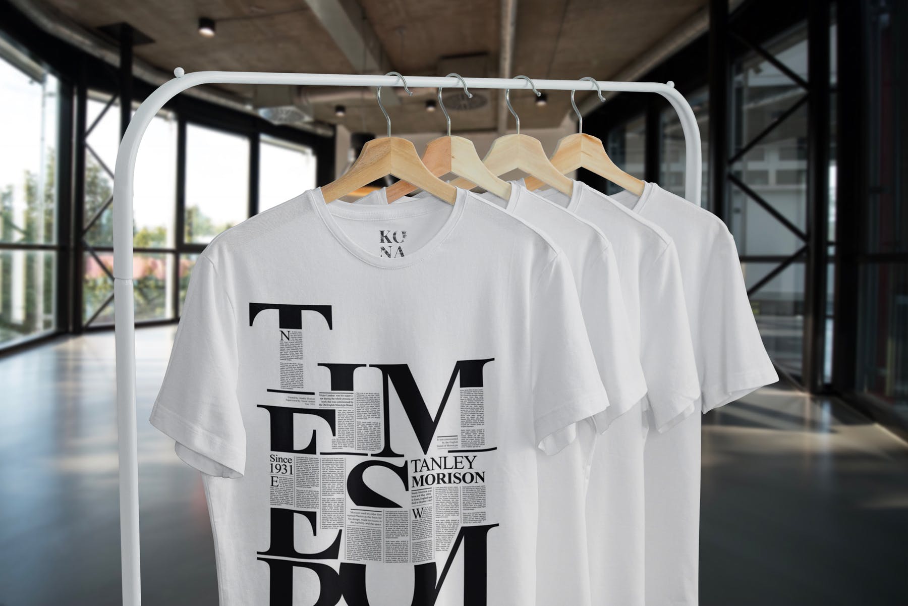 简易晾衣架T恤设计效果图样机蚂蚁素材精选 T-Shirt Mock-Up on Hanger插图(3)