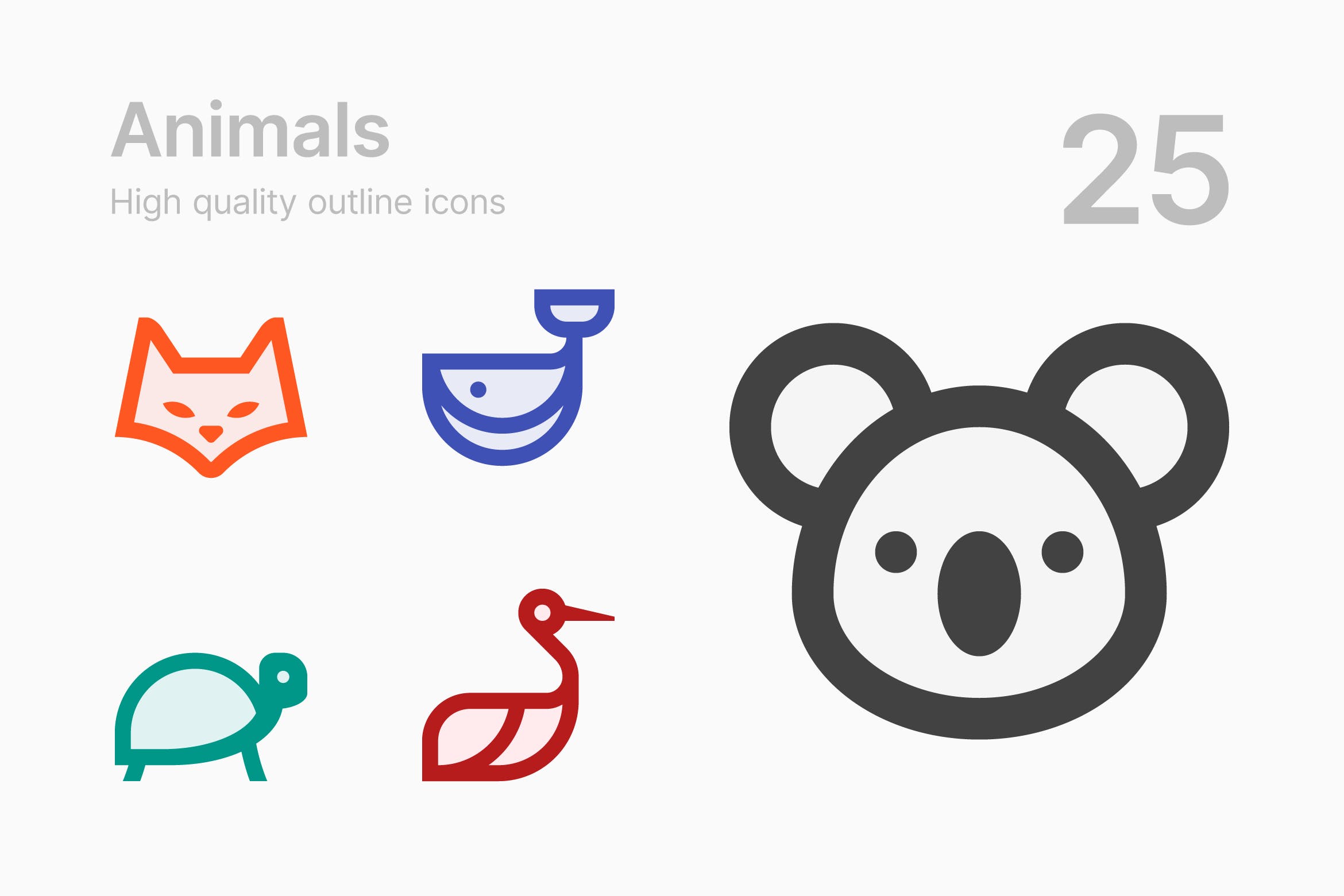 25枚动物简笔画图形矢量蚂蚁素材精选图标v1 Animals插图