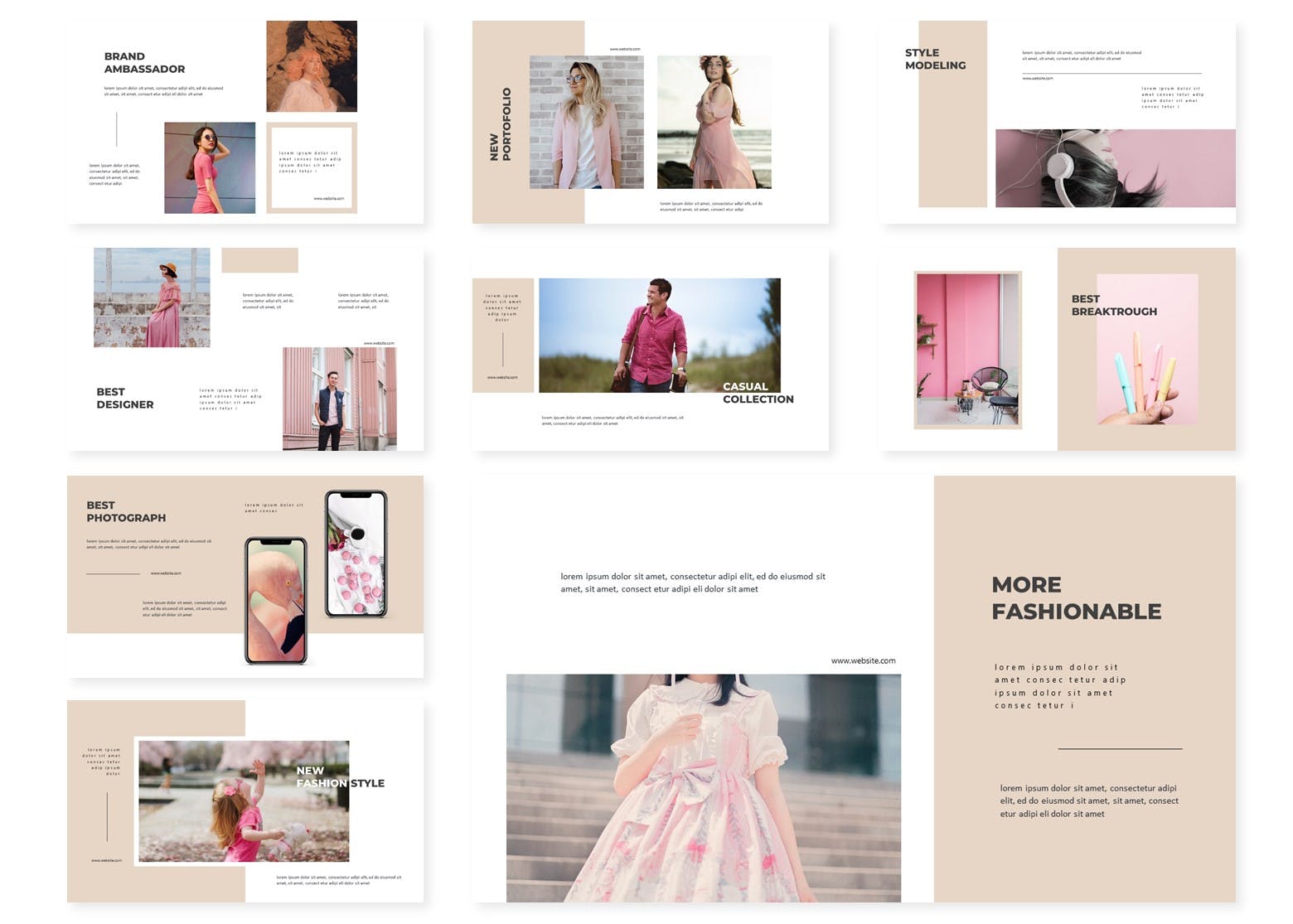 粉色系女性主题谷歌幻灯片设计模板 Seasone | Google Slides Template插图2