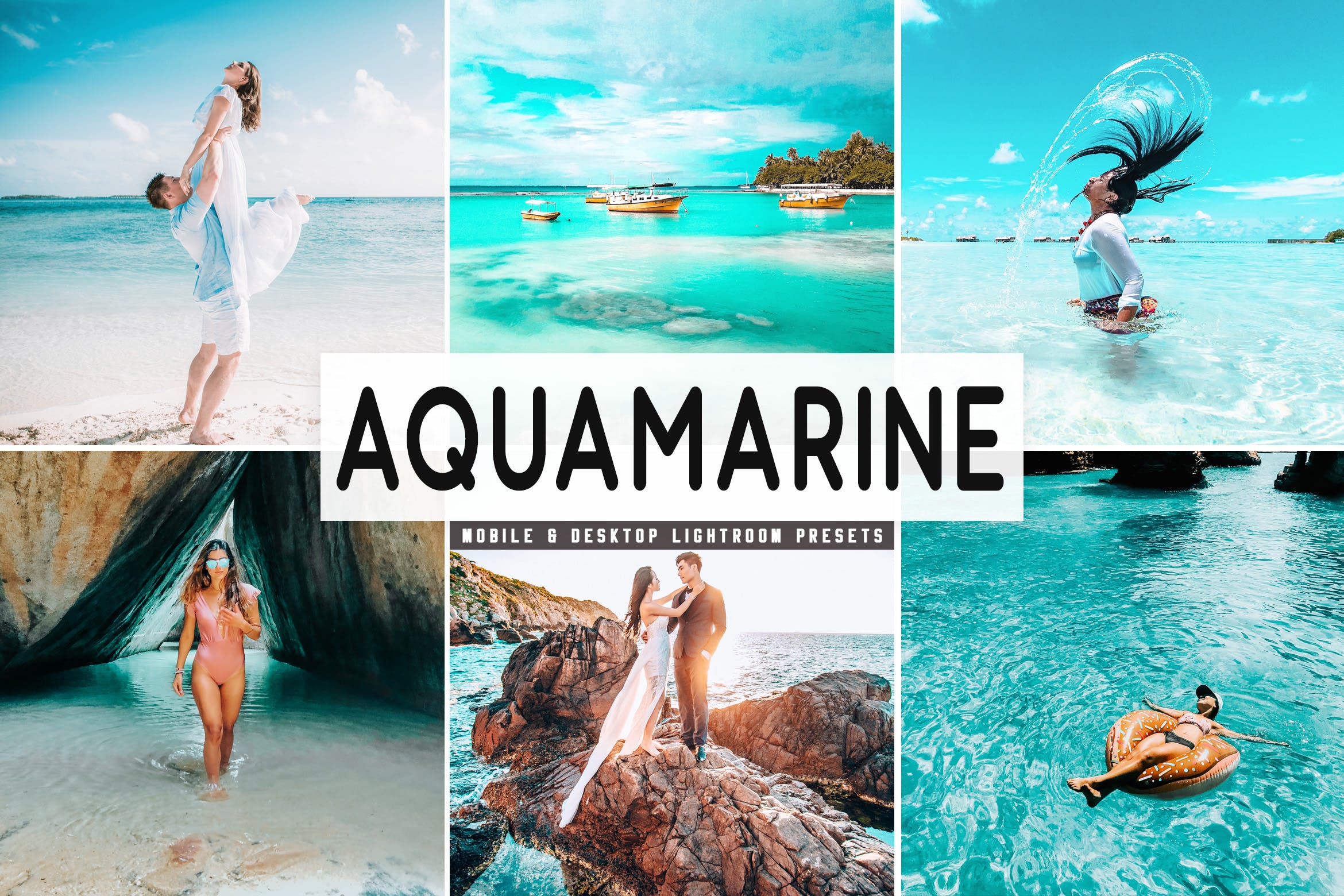 浅绿色&棕色色调照片处理大洋岛精选LR预设 Aquamarine Mobile & Desktop Lightroom Presets插图