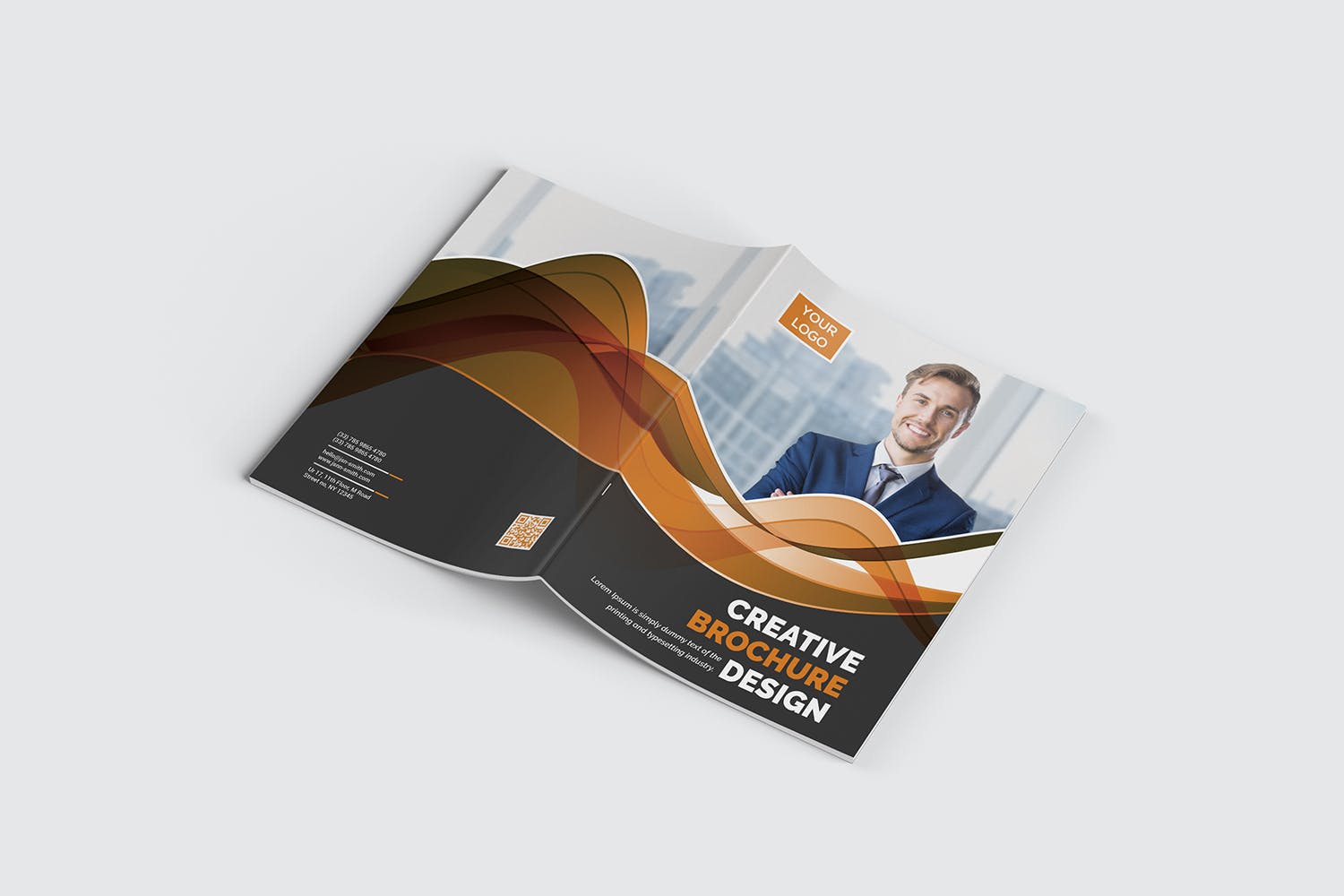 现代高逼格企业对折页宣传册设计模板 Bifold Brochure插图(8)