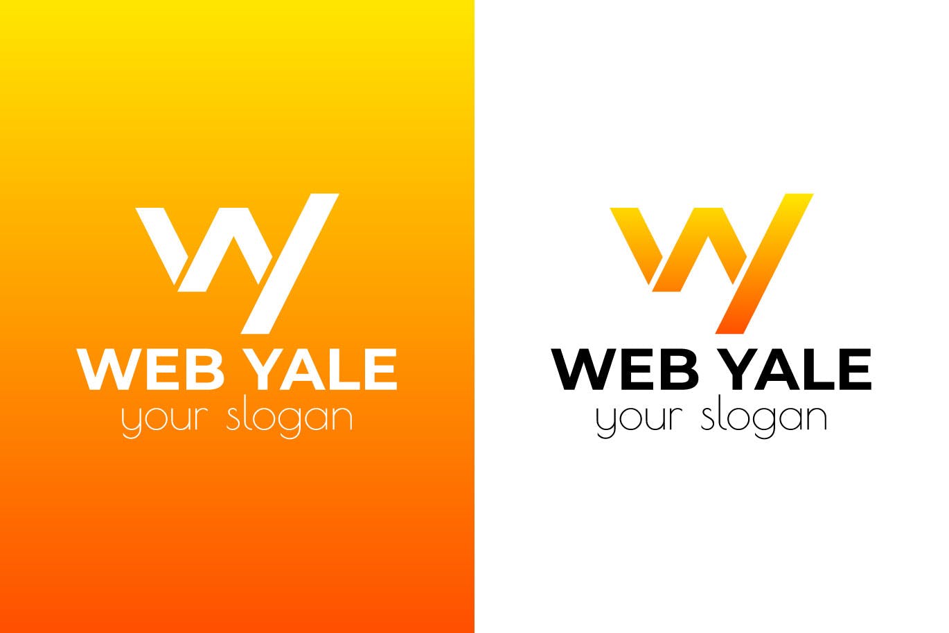 W&Y字母组合几何图形现代Logo设计第一素材精选模板 Web Yale Modern Logo Template插图(1)