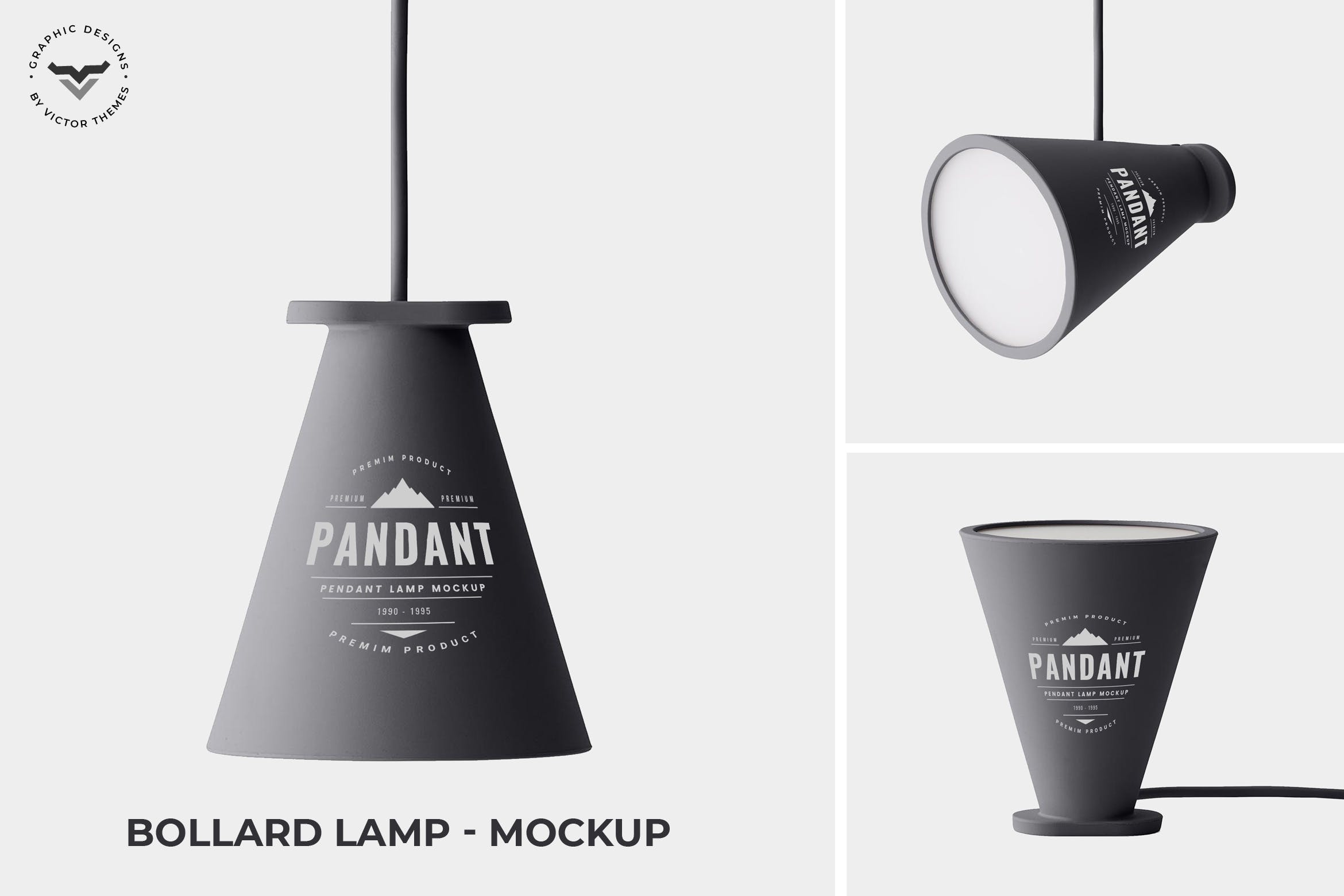 创意灯具设计效果图第一素材精选 Bollard Lamp Mockup插图