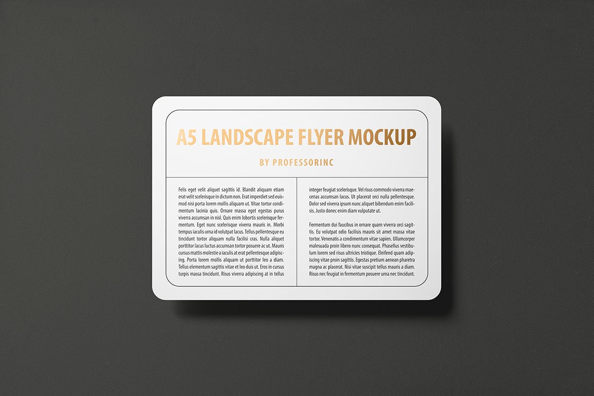 A5尺寸规格圆角宣传单印刷效果图样机蚂蚁素材精选 A5 Landscape Round Corner Flyer Mockup插图(2)