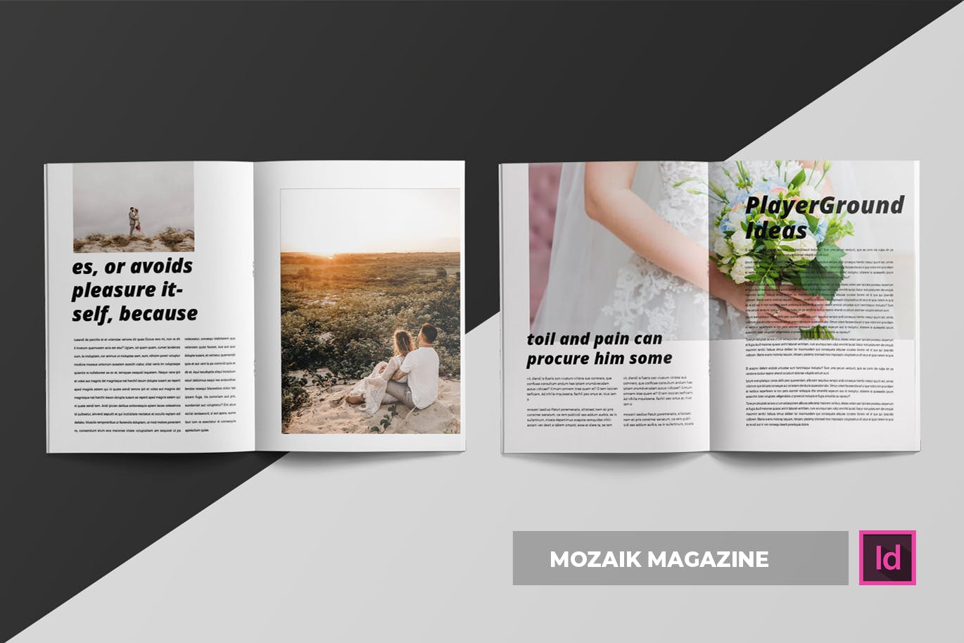 时尚生活主题蚂蚁素材精选杂志排版设计INDD模板 Mozaik | Magazine Template插图(2)