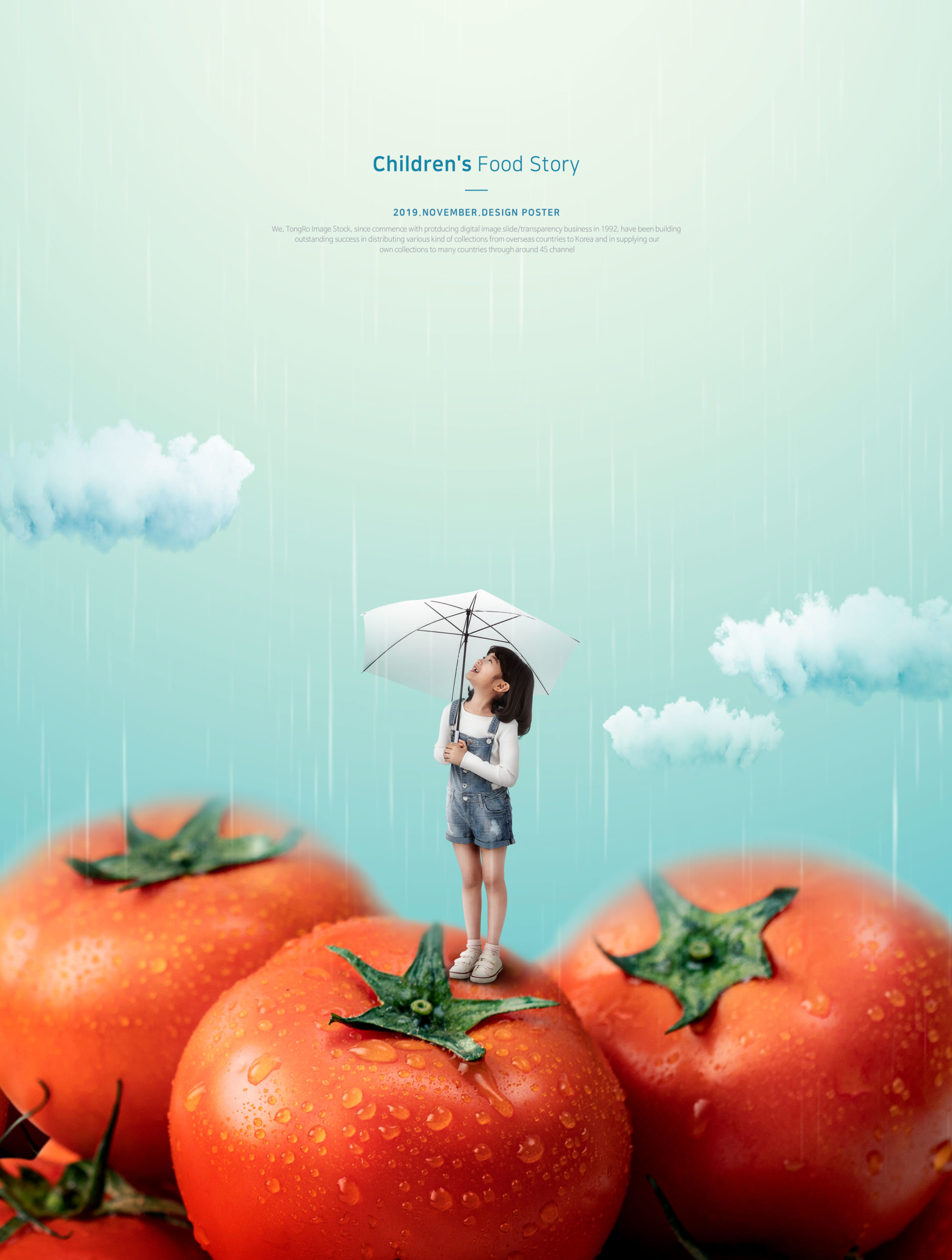 儿童主题西红柿食品海报PSD素材第一素材精选模板插图