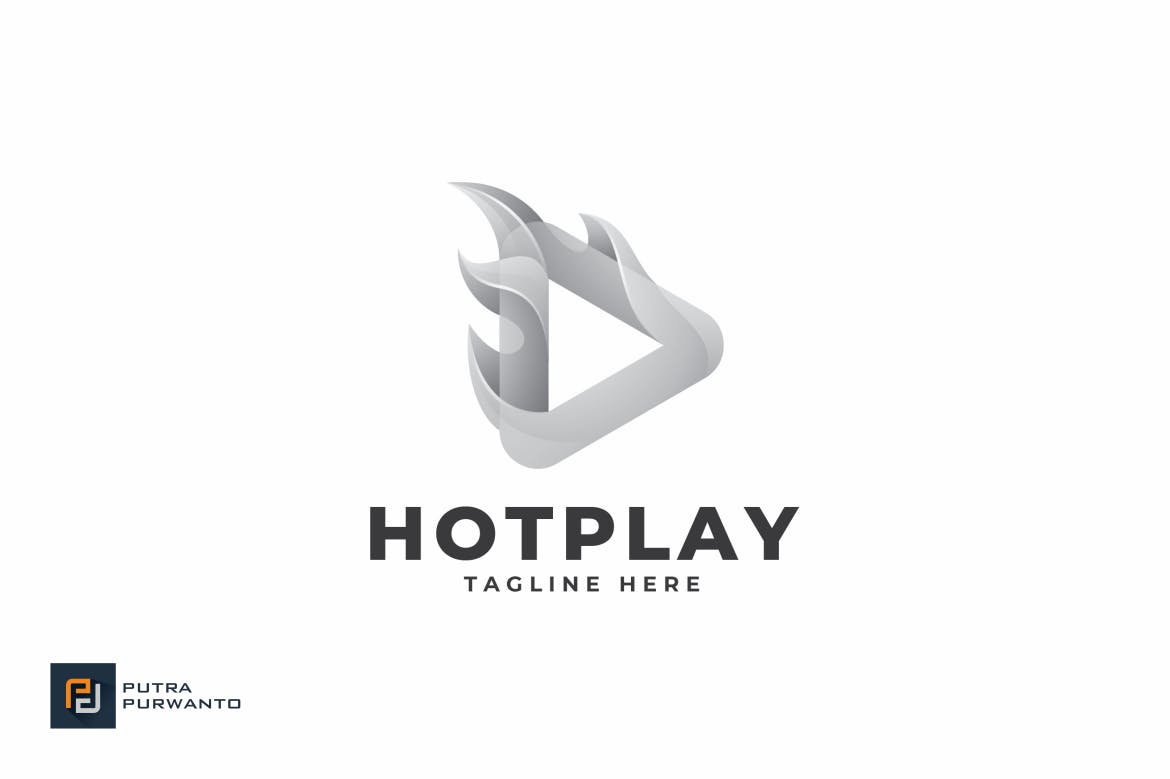 播放器/多媒体品牌Logo设计蚂蚁素材精选模板 Hot Play – Logo Template插图(2)
