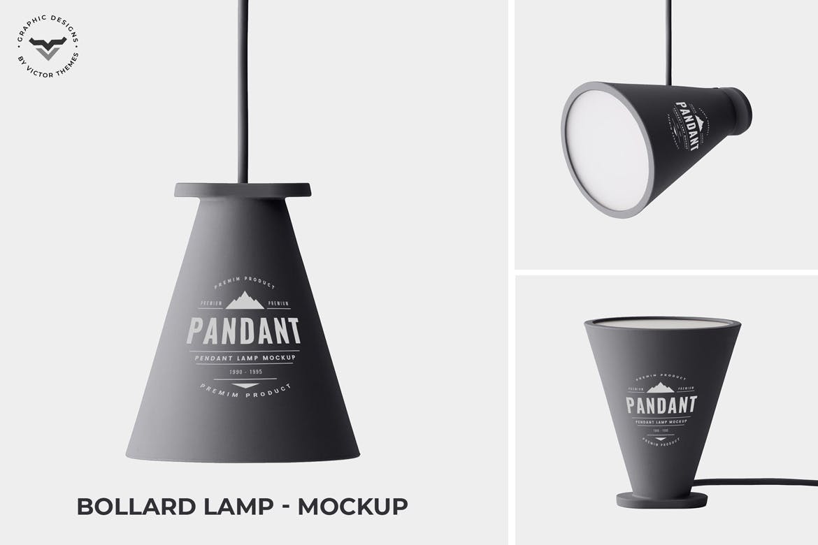 创意灯具设计效果图蚂蚁素材精选 Bollard Lamp Mockup插图(1)