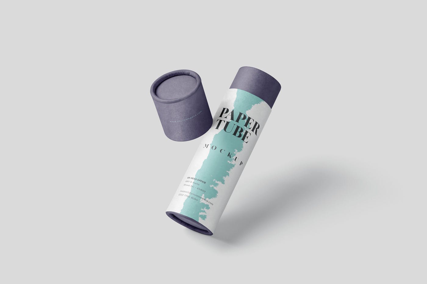长纸管包装外观设计蚂蚁素材精选模板 Paper Tube Mockup Set – Slim Medium Size插图(3)