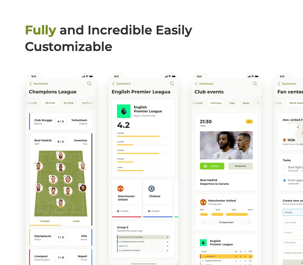 足球赛事APP应用UI设计第一素材精选套件[日间模式版本] Soccer mobile app – Light UI插图(4)