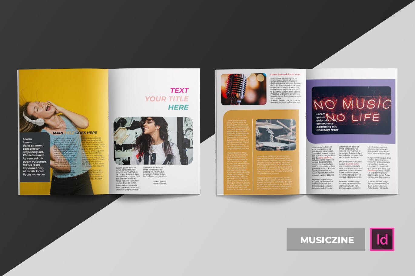 音乐主题专业蚂蚁素材精选杂志排版设计INDD模板 Musiczine | Magazine Template插图(1)