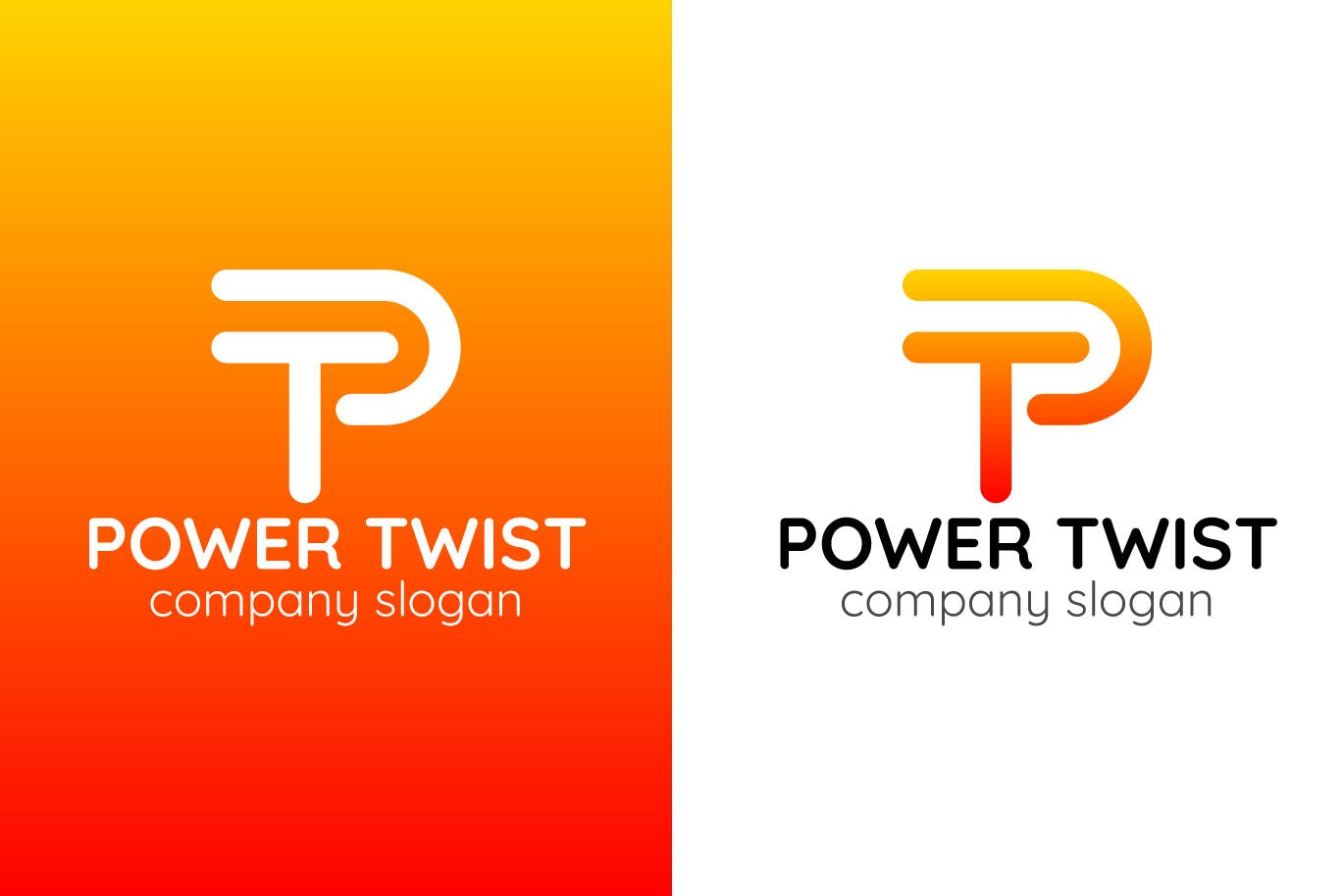P字母图形创意Logo设计第一素材精选模板 Power Twist Creative Logo Template插图(1)