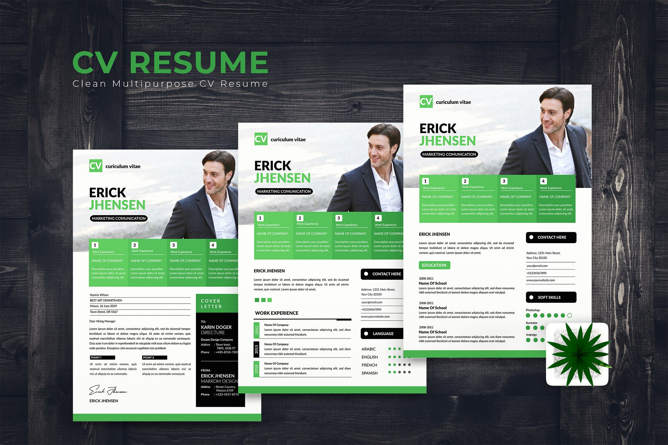 市场营销经理应聘简历模板 Jhensen CV Resume插图