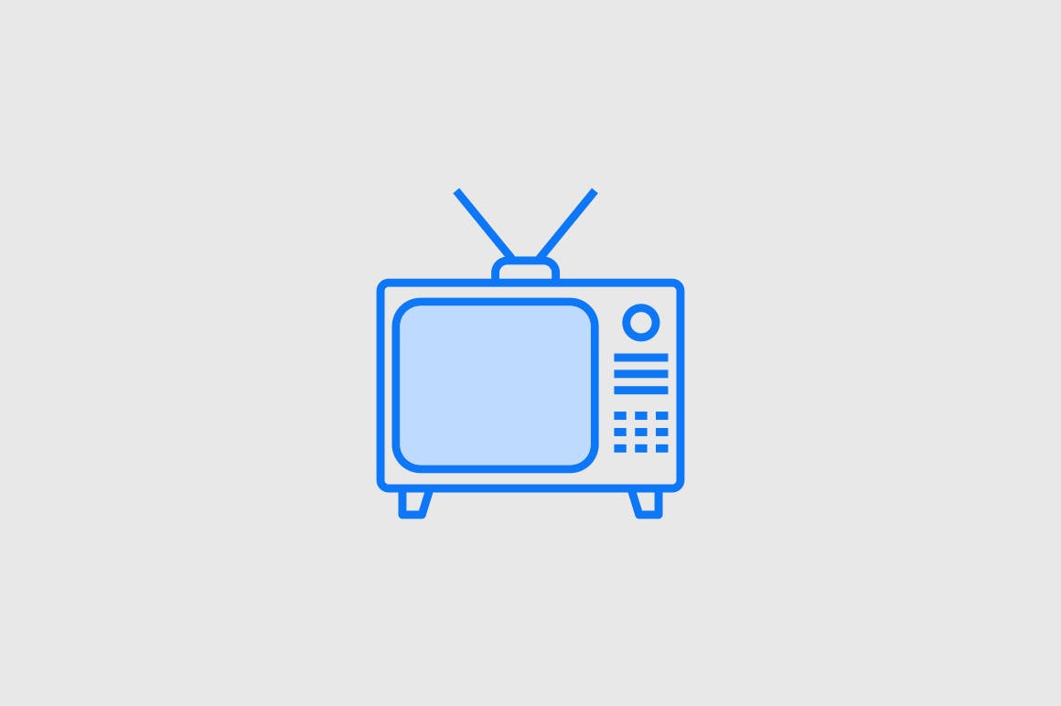 15枚TV&电视设备矢量线性第一素材精选图标 15 TV & Television Icons插图(2)