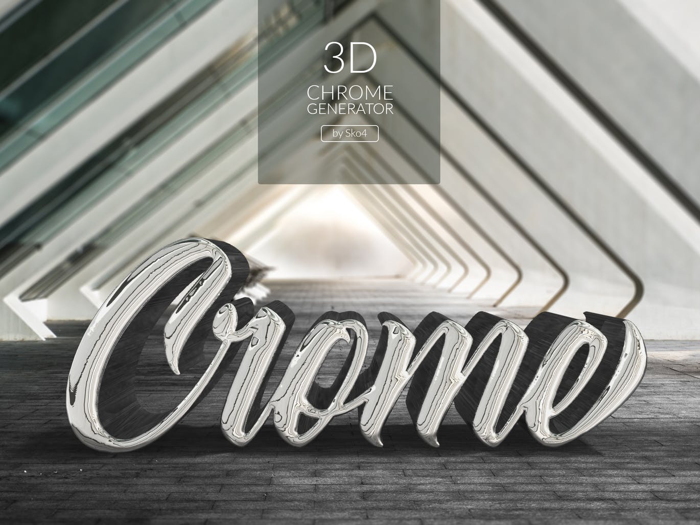 3D金属铬字体特效生成大洋岛精选PS动作 3D Chrome Generator插图5