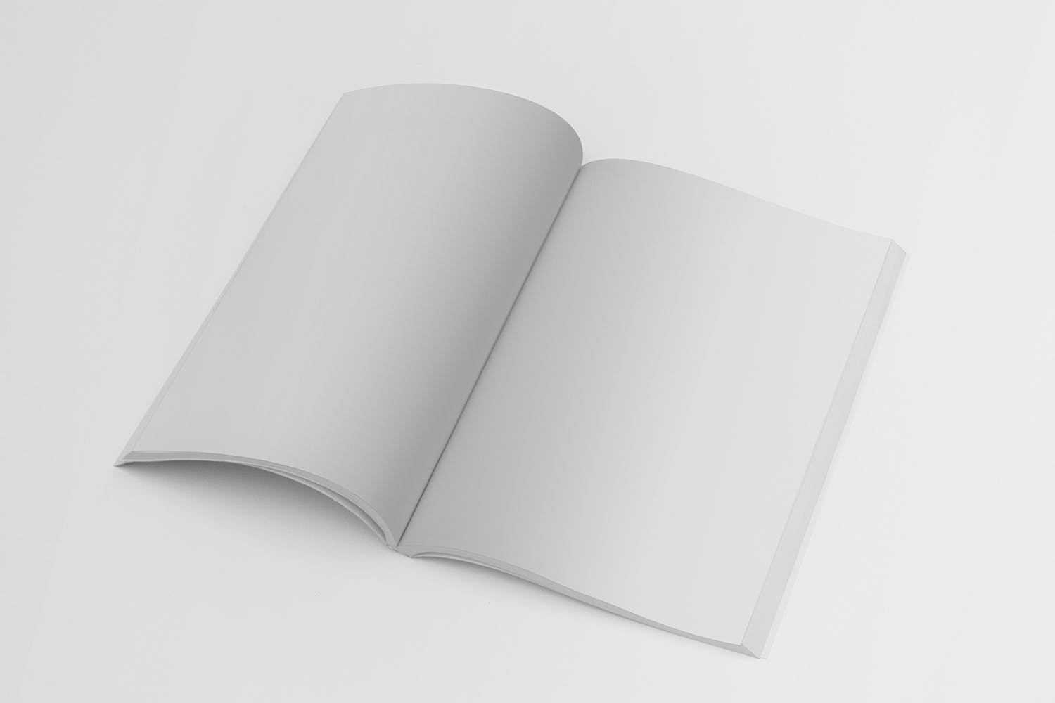 杂志内页版式设计翻页效果图样机第一素材精选 Magazine Mockup Folded Page插图(1)