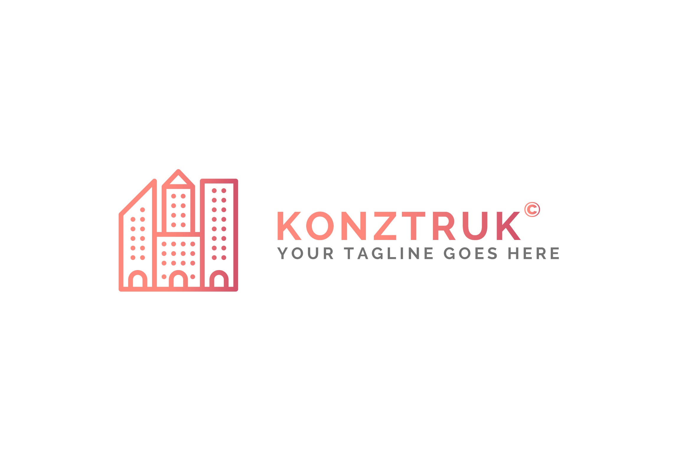 建筑几何图形建筑类Logo设计第一素材精选模板 Konztruk – Architecture Logo Template插图