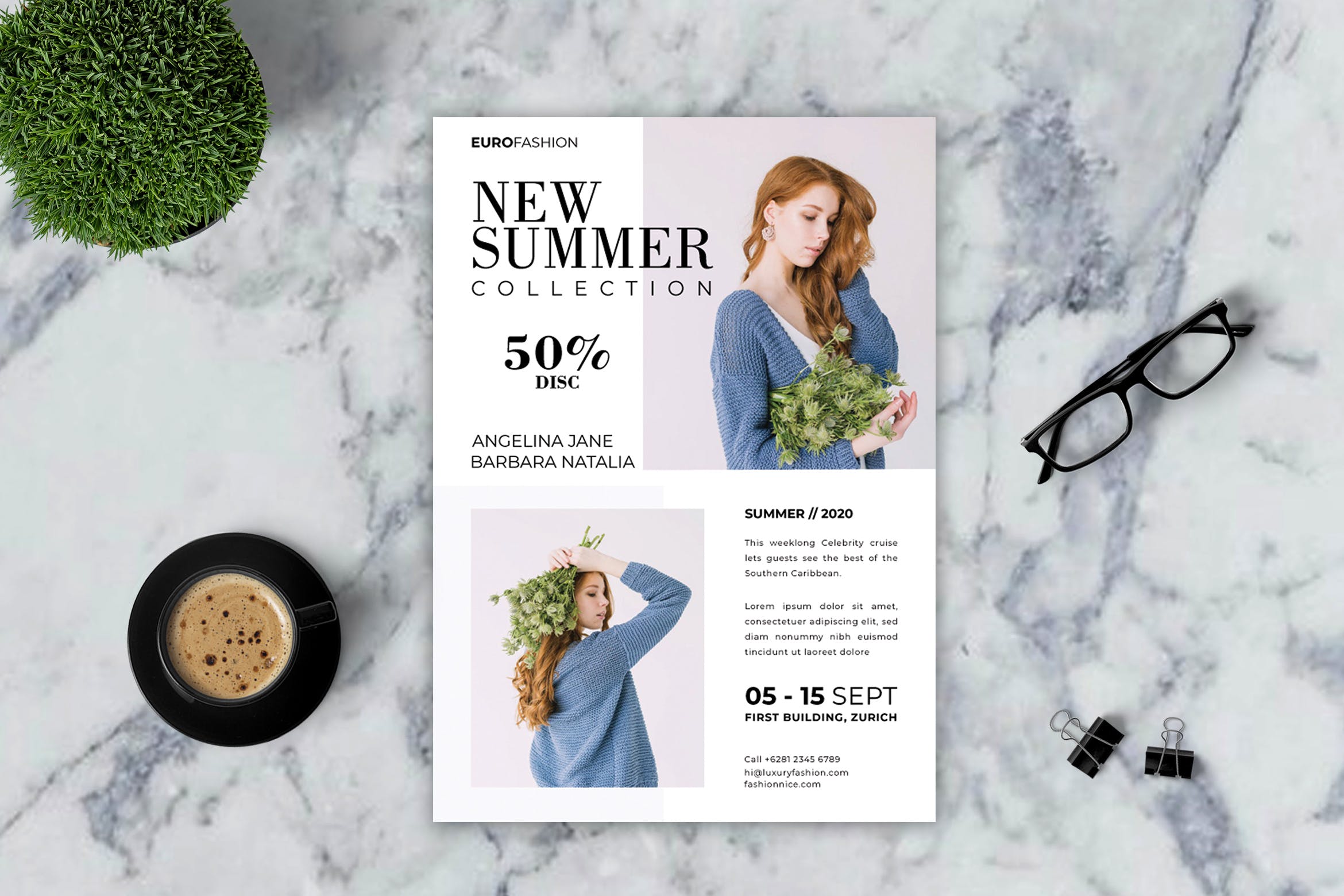 高端女装品牌店促销传单设计模板v3 Fashion Flyer – Vol. 3插图