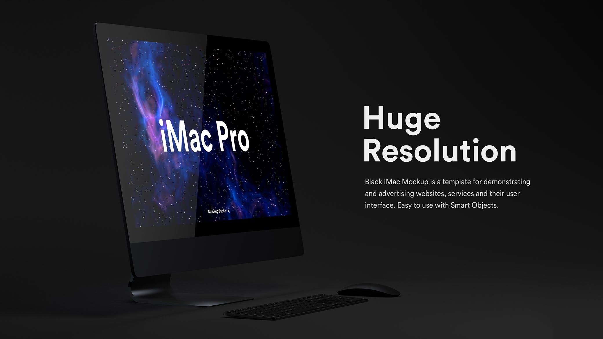 iMac Pro高端一体机电脑屏幕演示第一素材精选样机 Dark iMac Pro Mockup插图(10)