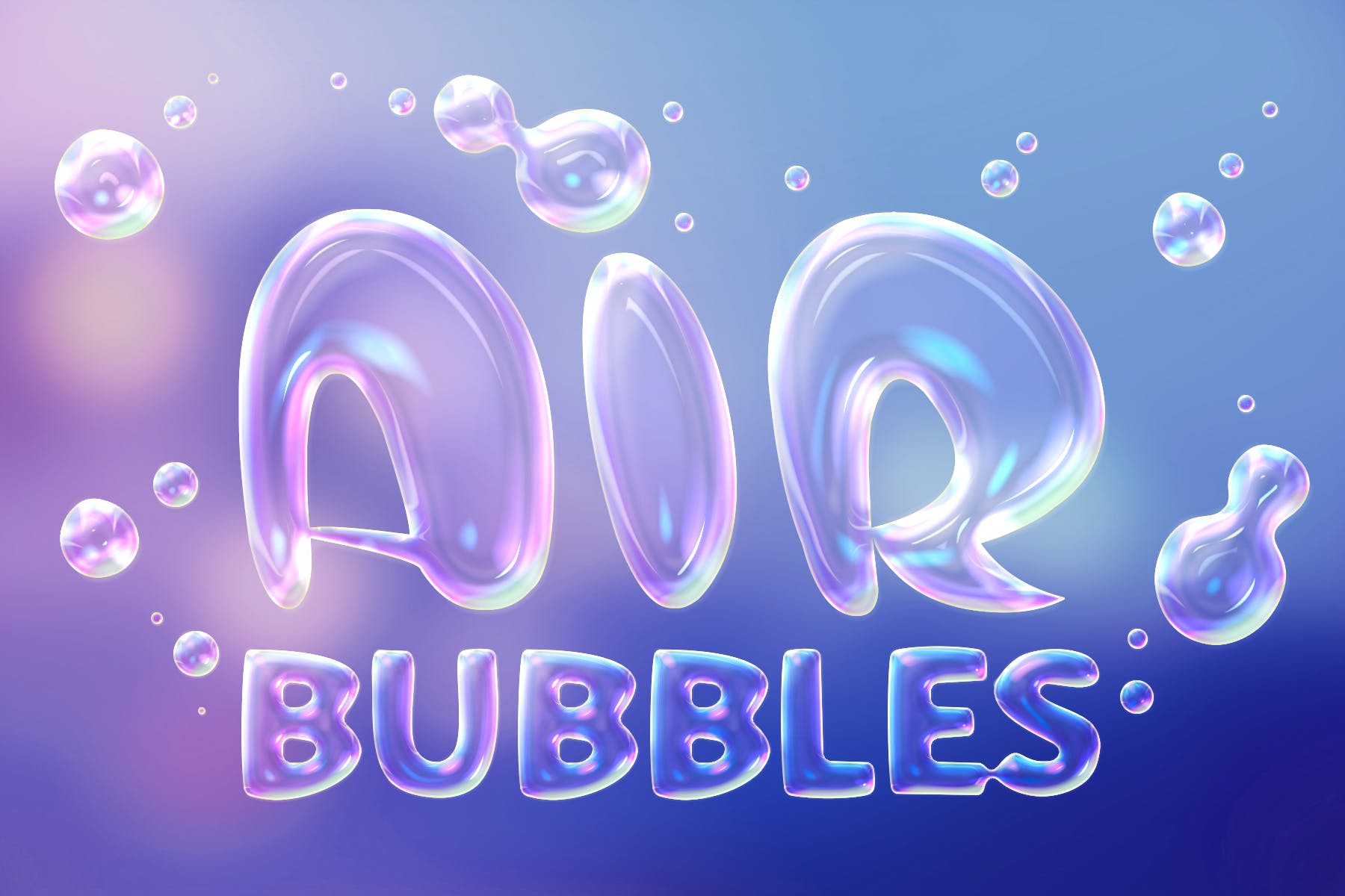 肥皂泡文字特效大洋岛精选PS动作 Soap Bubbles Photoshop Action插图4