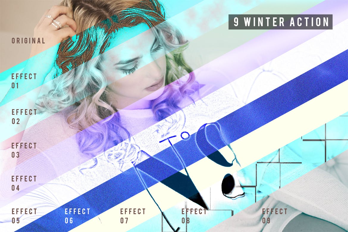 照片添加冬天雪花冰霜氛围特效第一素材精选PS动作 Winter Pack Photoshop Action插图(1)