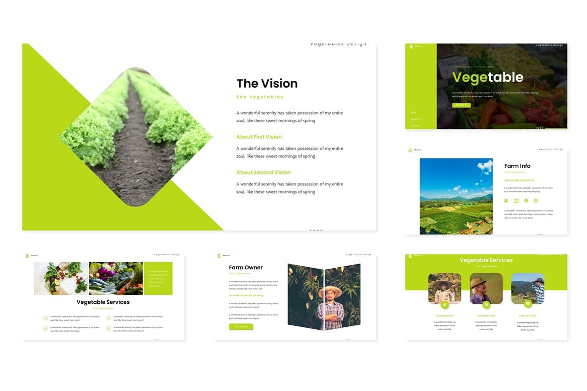农产品/蔬果品牌演示大洋岛精选Keynote模板模板 Vegetable – Keynote Template插图1