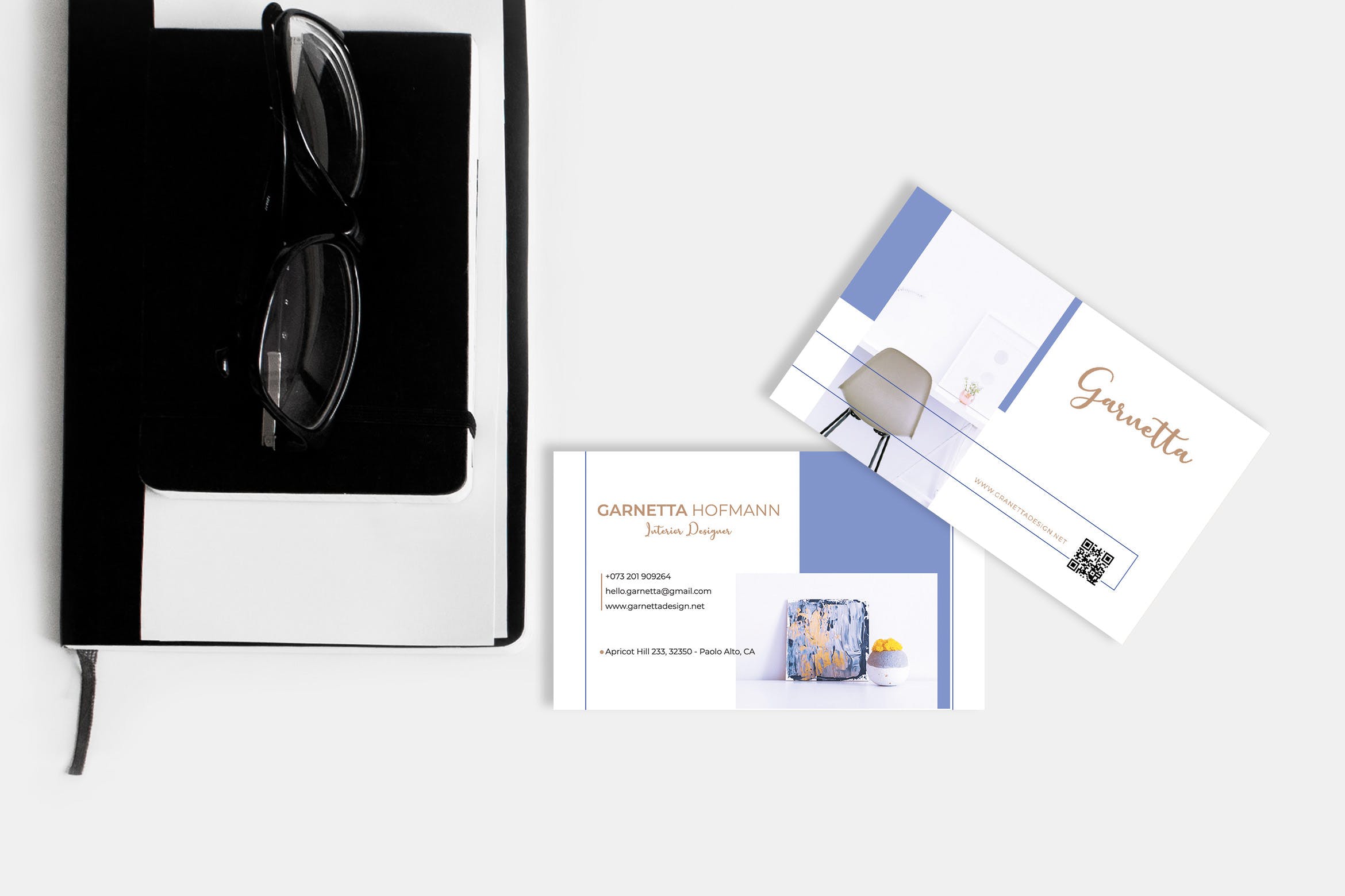 创意极简第一素材精选名片模板下载 Garnetta – Creative Minimalist Business Card RY插图