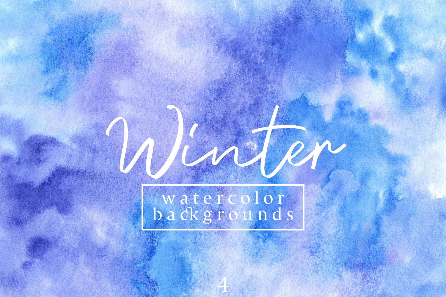 冬季水彩肌理纹理背景图素材v4 Winter Watercolor Backgrounds 4插图