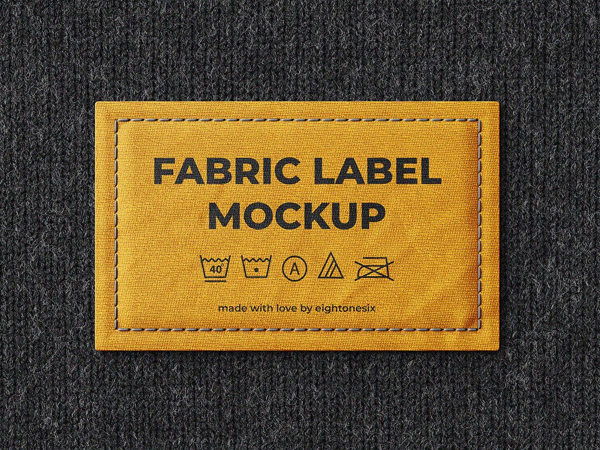 面料服装标签设计大洋岛精选模板 Fabric Label Mock-Up Template插图2