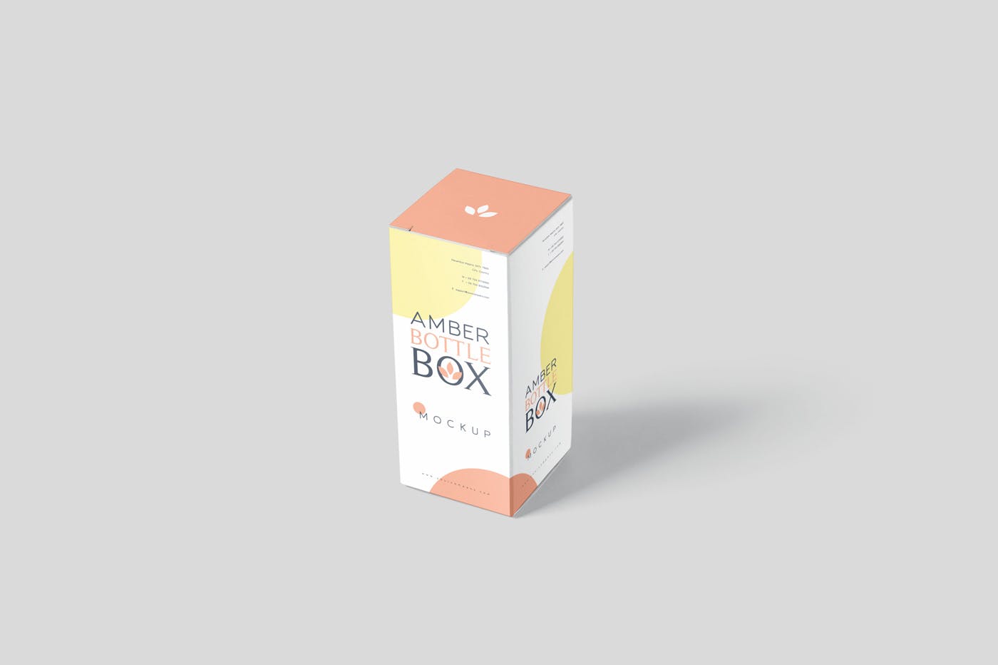 药物瓶&包装纸盒设计图大洋岛精选模板 Amber Bottle Box Mockup Set插图2
