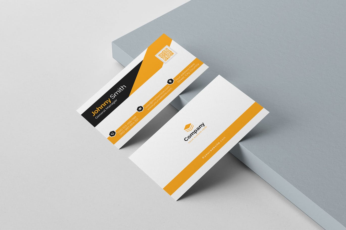 四色标准企业二维码第一素材精选名片模板 Business Card插图(3)