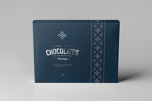 巧克力包装盒外观设计图第一素材精选模板 Box Of Chocolates Mock-up插图(4)
