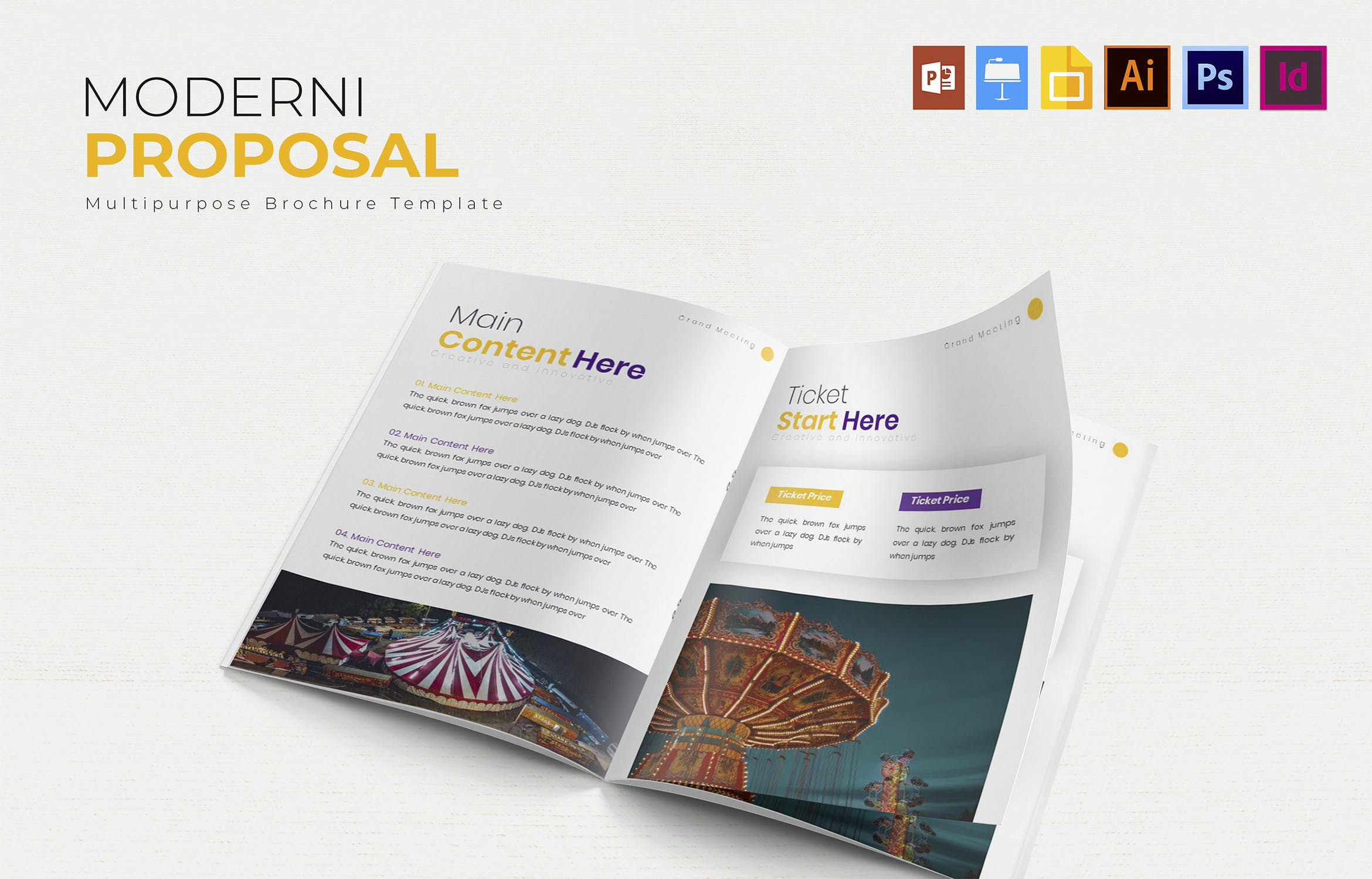 现代版式设计商业提案模板 Moderni Festival | Brochure Template插图(2)