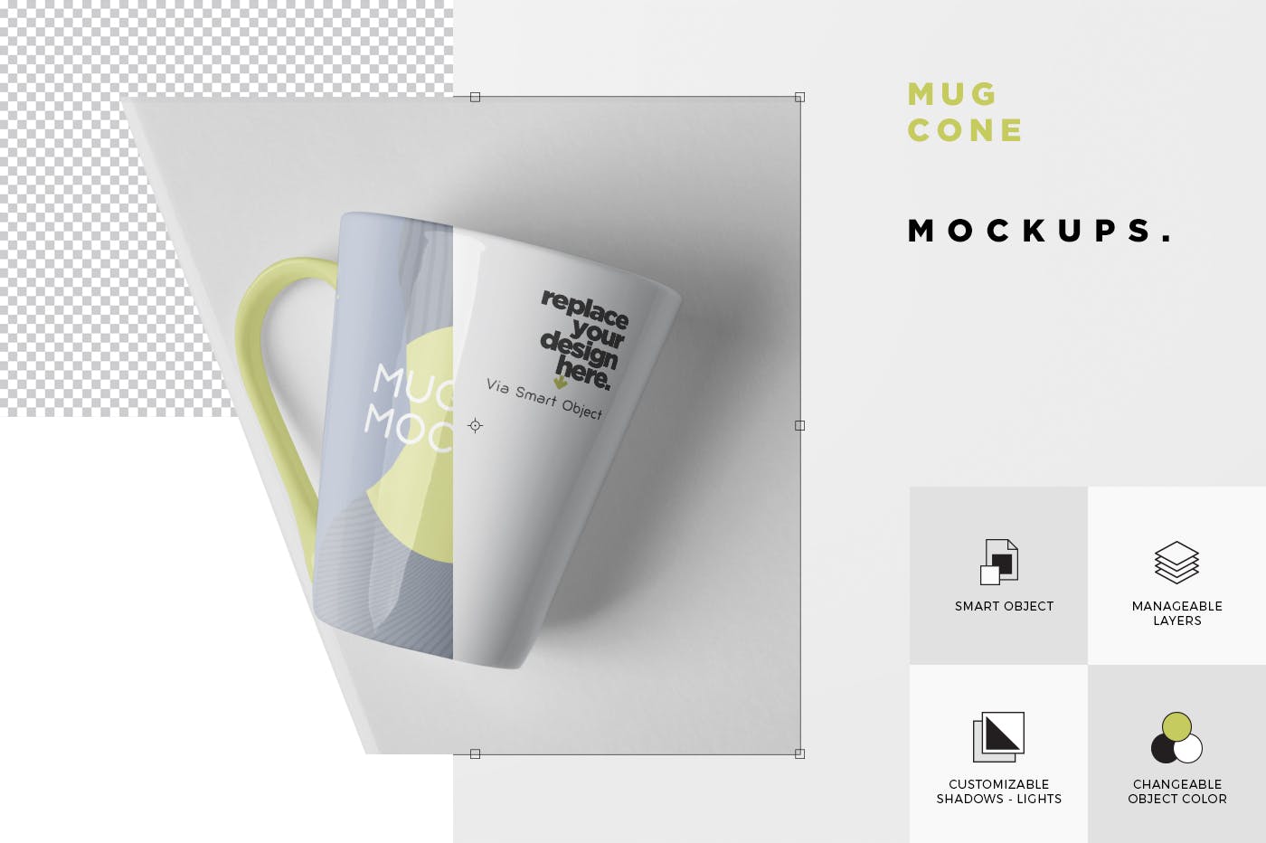 锥形马克杯图案设计第一素材精选 Mug Mockup – Cone Shaped插图(5)