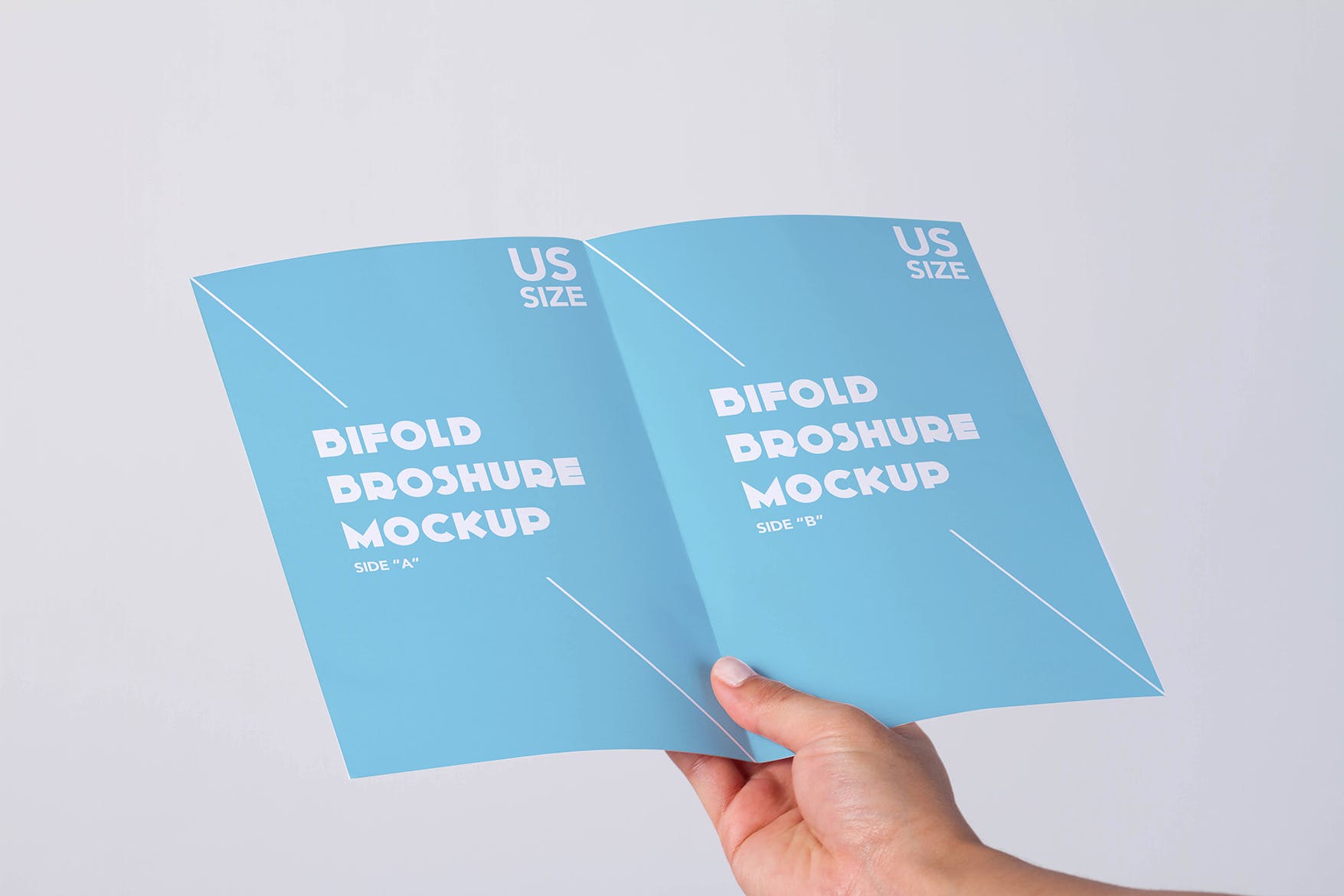 美国信纸规格传单样机大洋岛精选模板 Bifold US letter Mock Up插图1