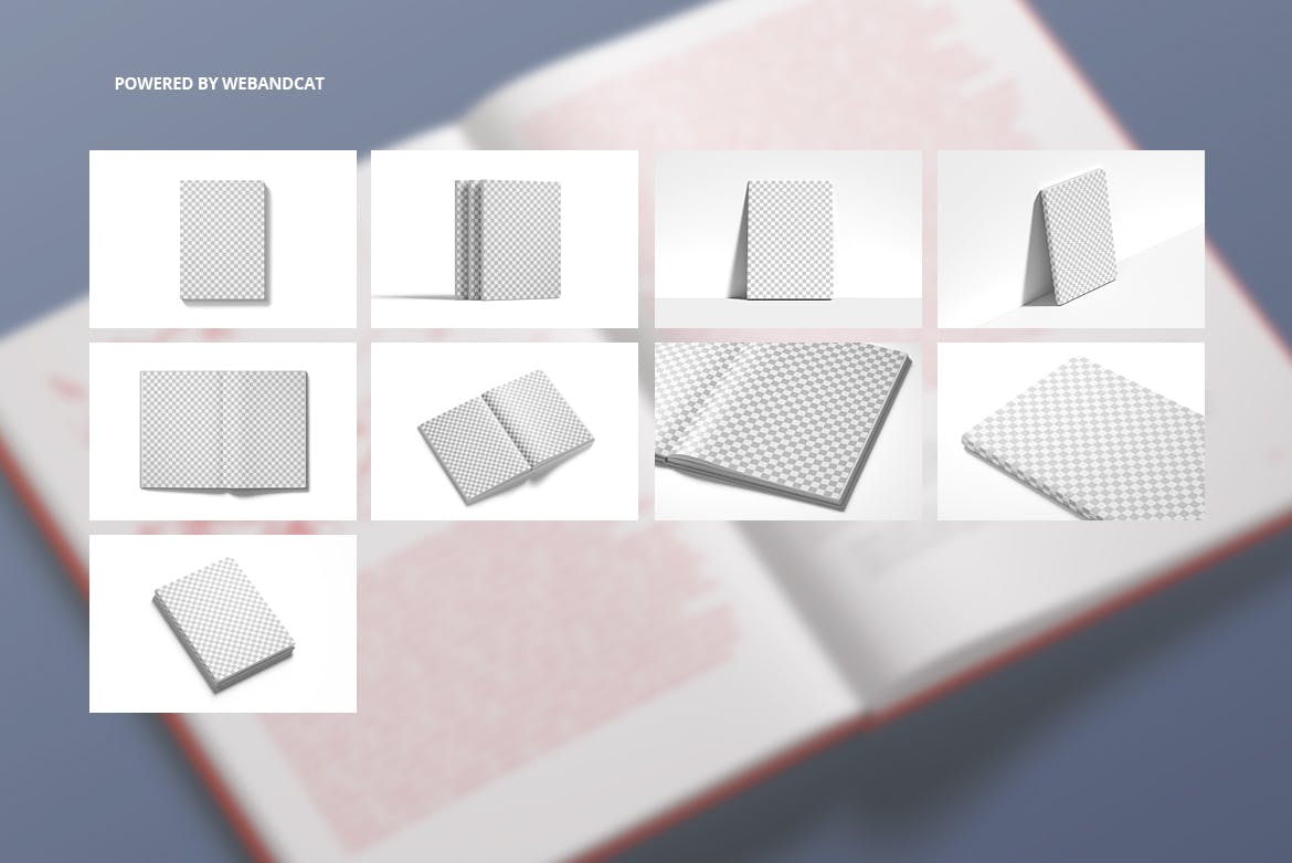 9套高质量且易于编辑记事本/书籍样机蚂蚁素材精选 Book Mockup Set插图(2)